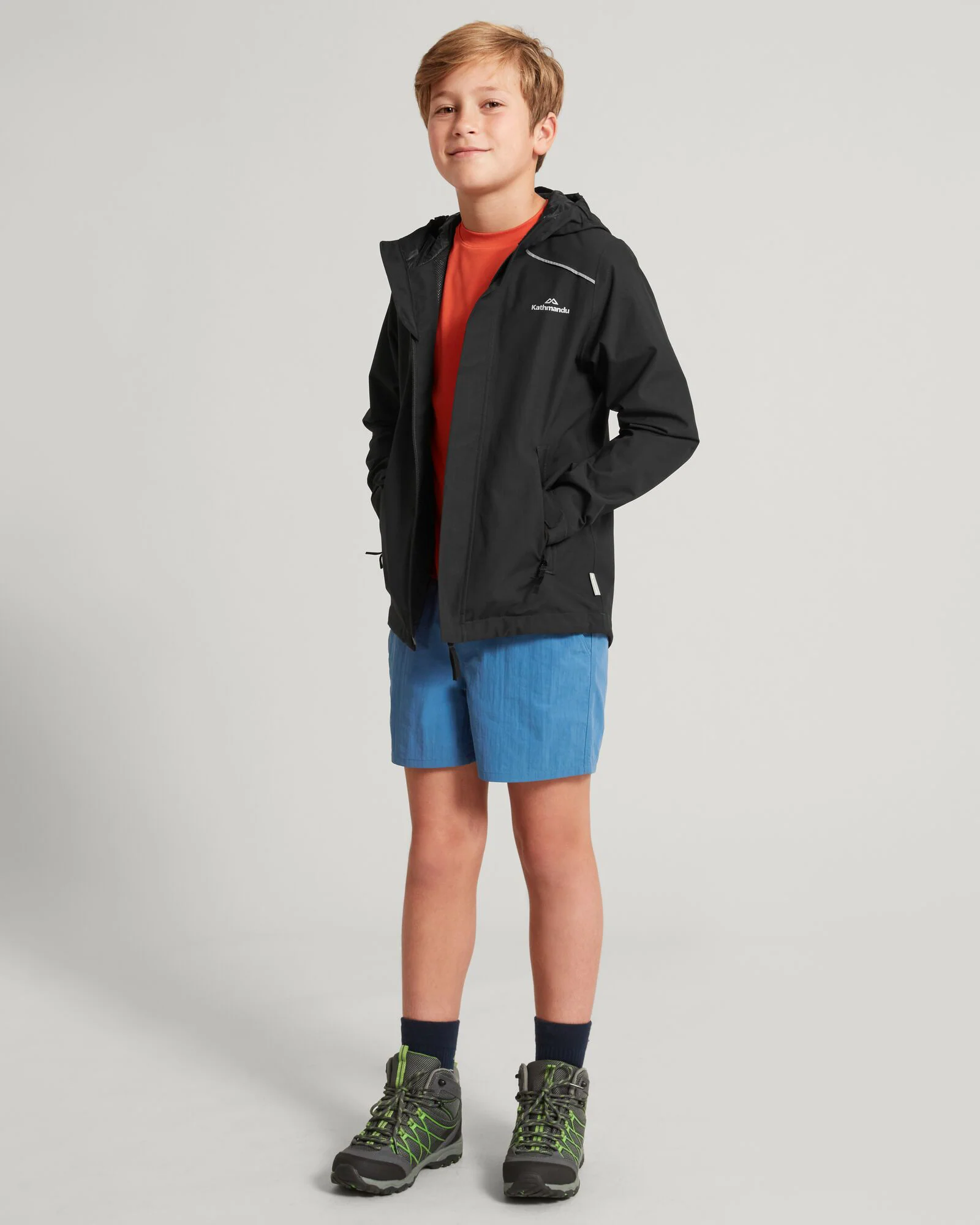 Boys' Andulo 2-layer Rain Jacket - Black - Image 2