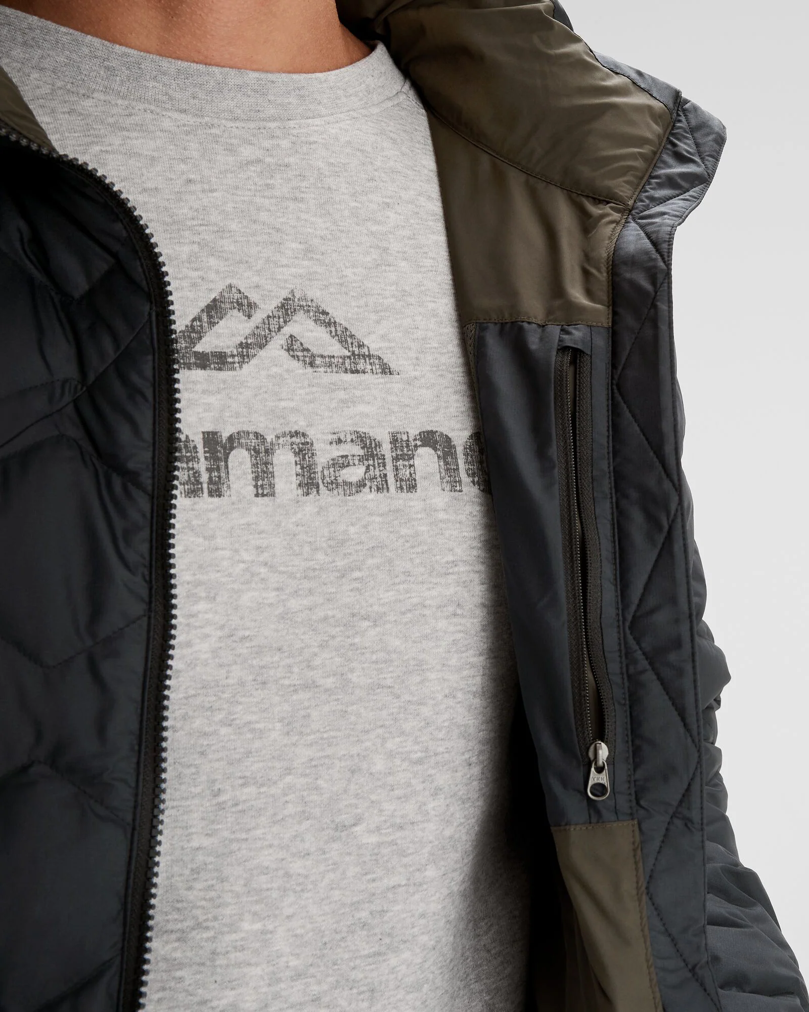 Men's Any Time Down Hooded Parka Jacket- Black Stingray - Image 7