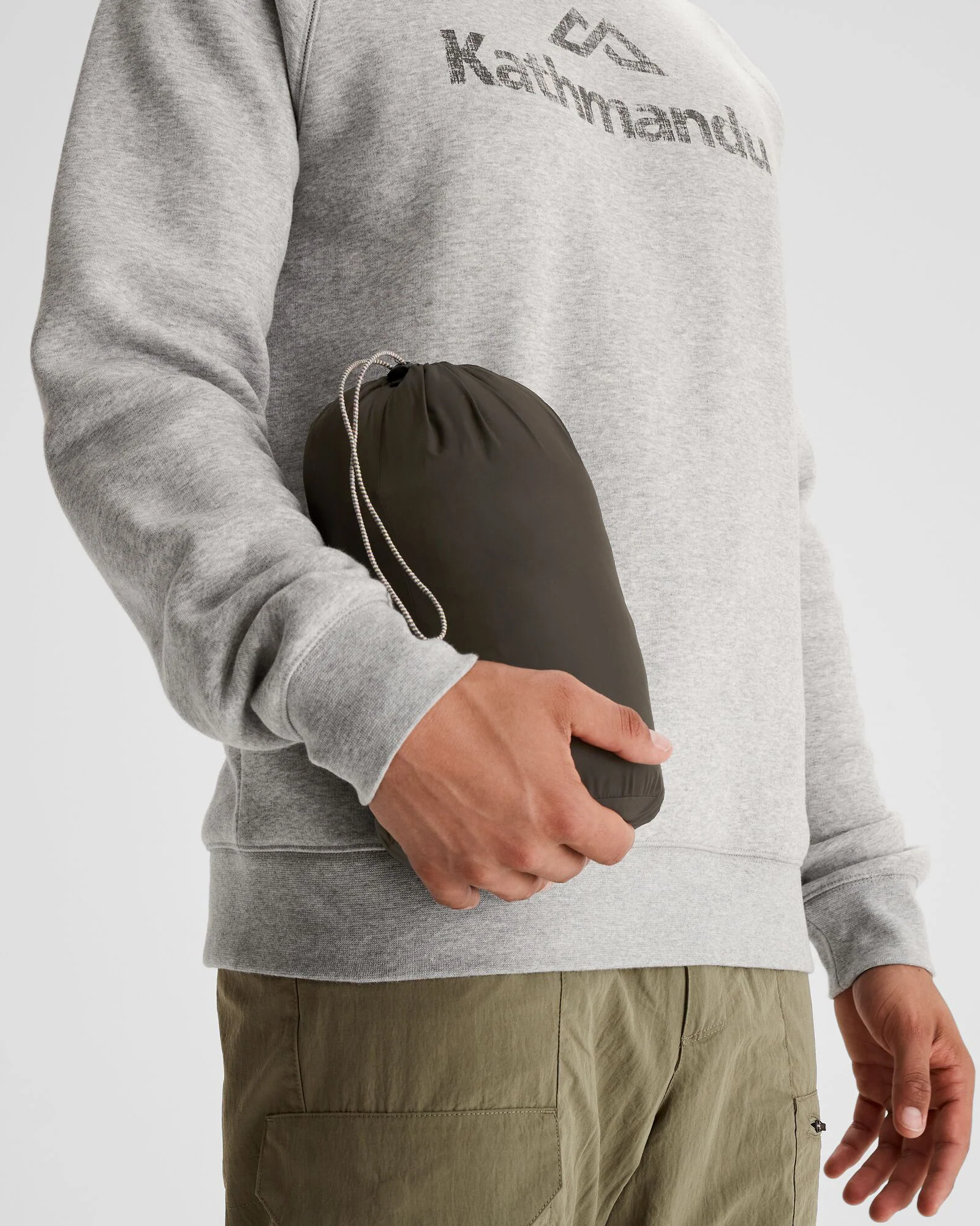 Men's Any Time Down Hooded Parka Jacket- Black Stingray - Image 8