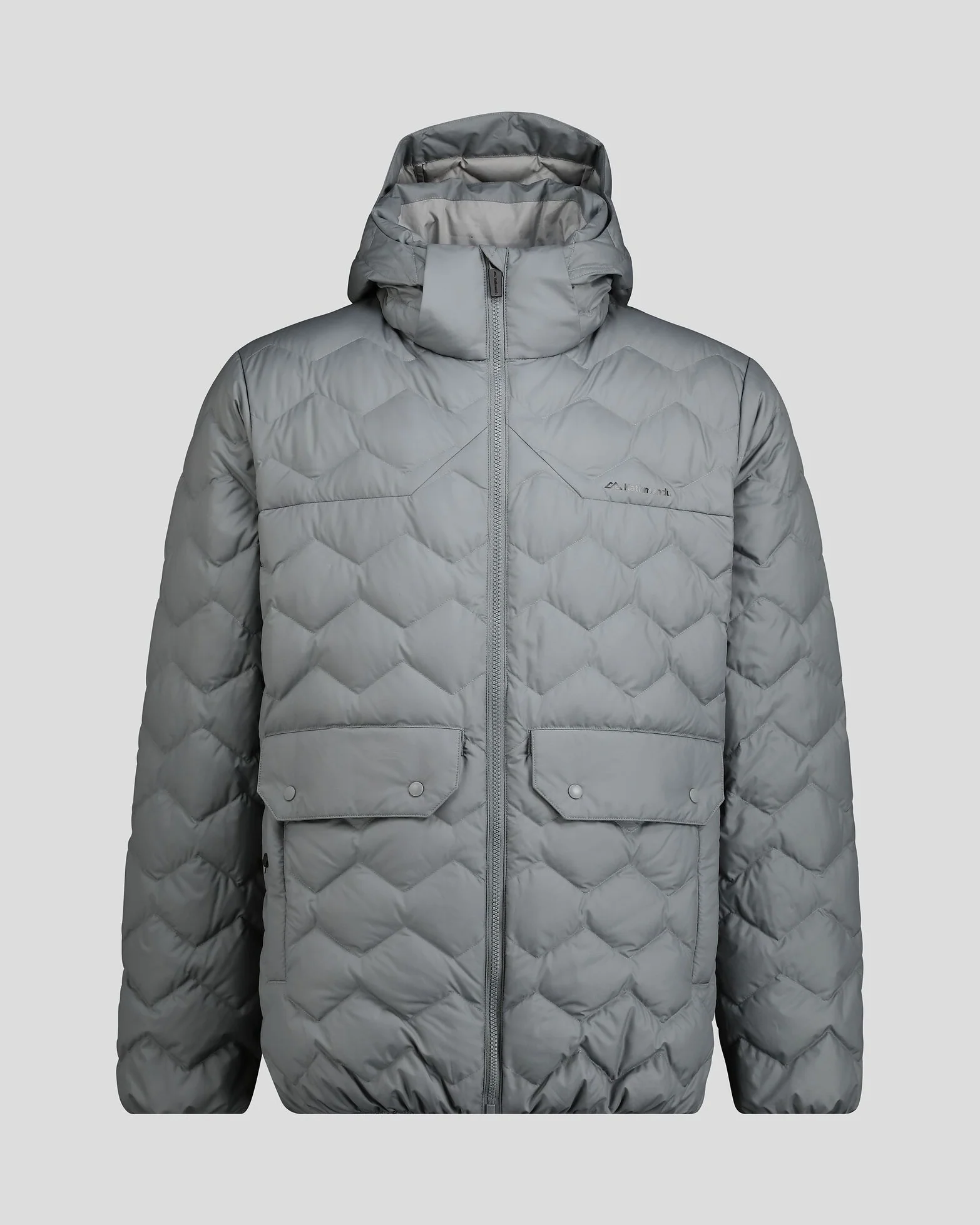 Men's Any Time Down Hooded Parka Jacket- Moon - Image 9