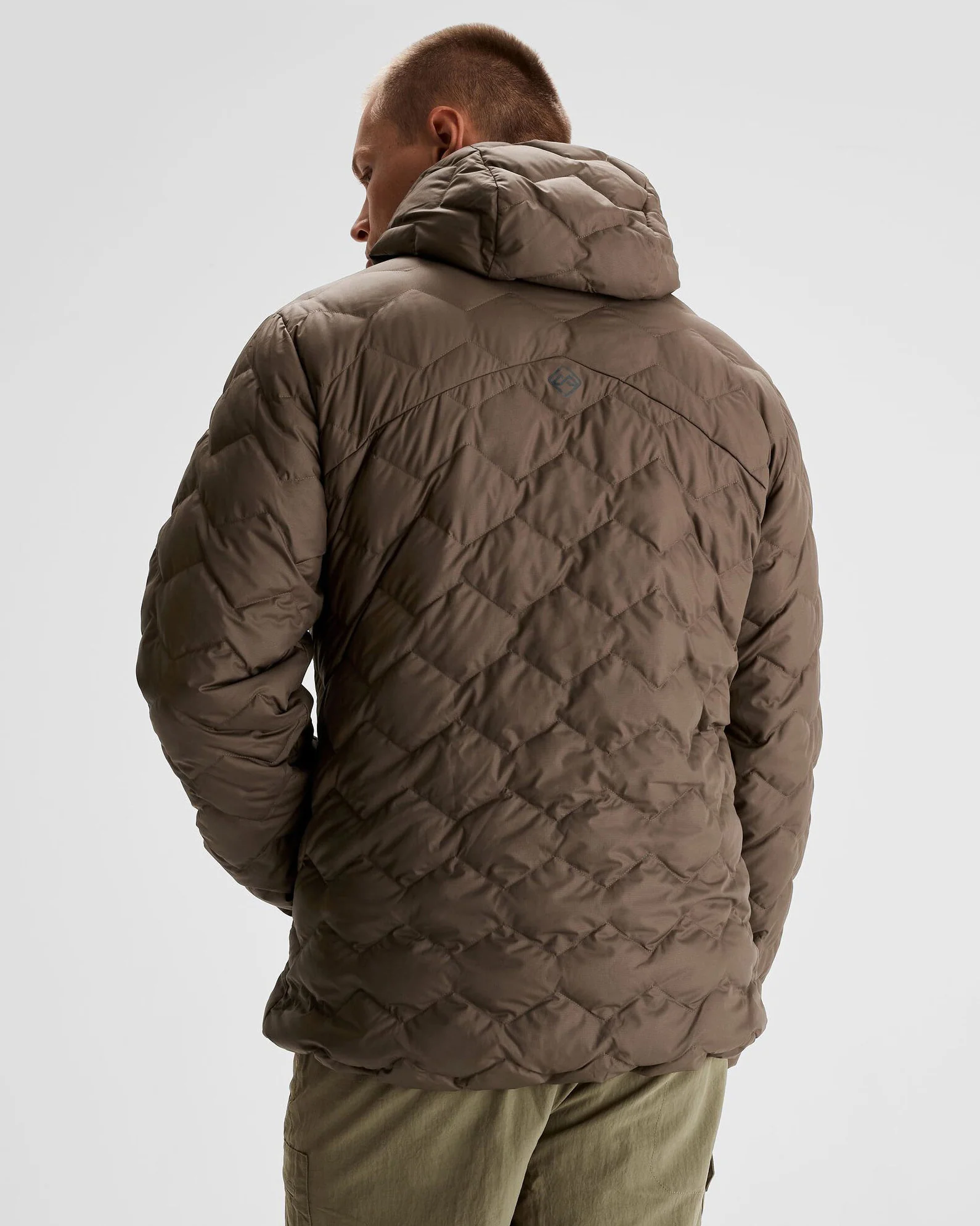 Men's Any Time Down Hooded Parka Jacket- Trail - Image 3