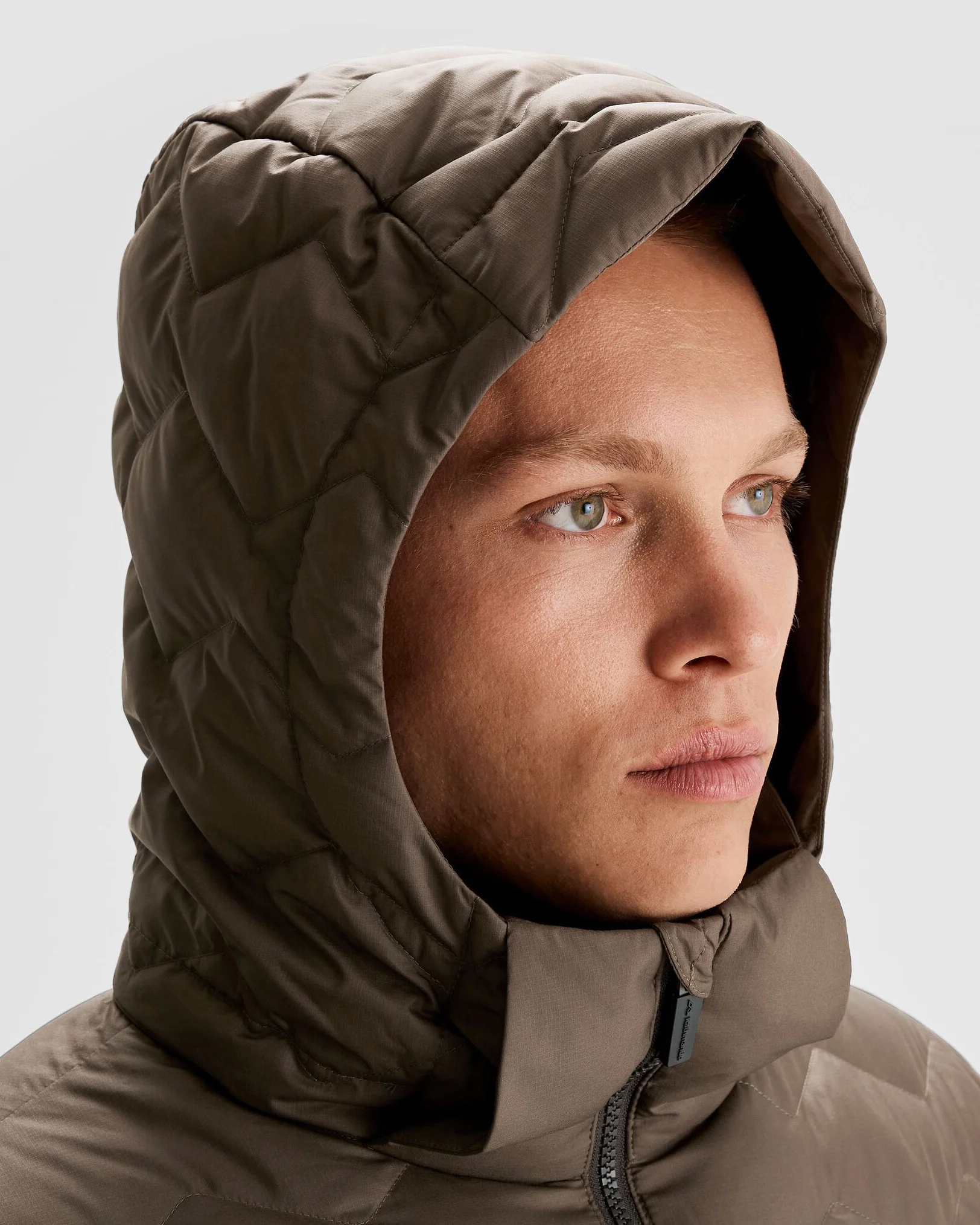 Men's Any Time Down Hooded Parka Jacket- Trail - Image 4