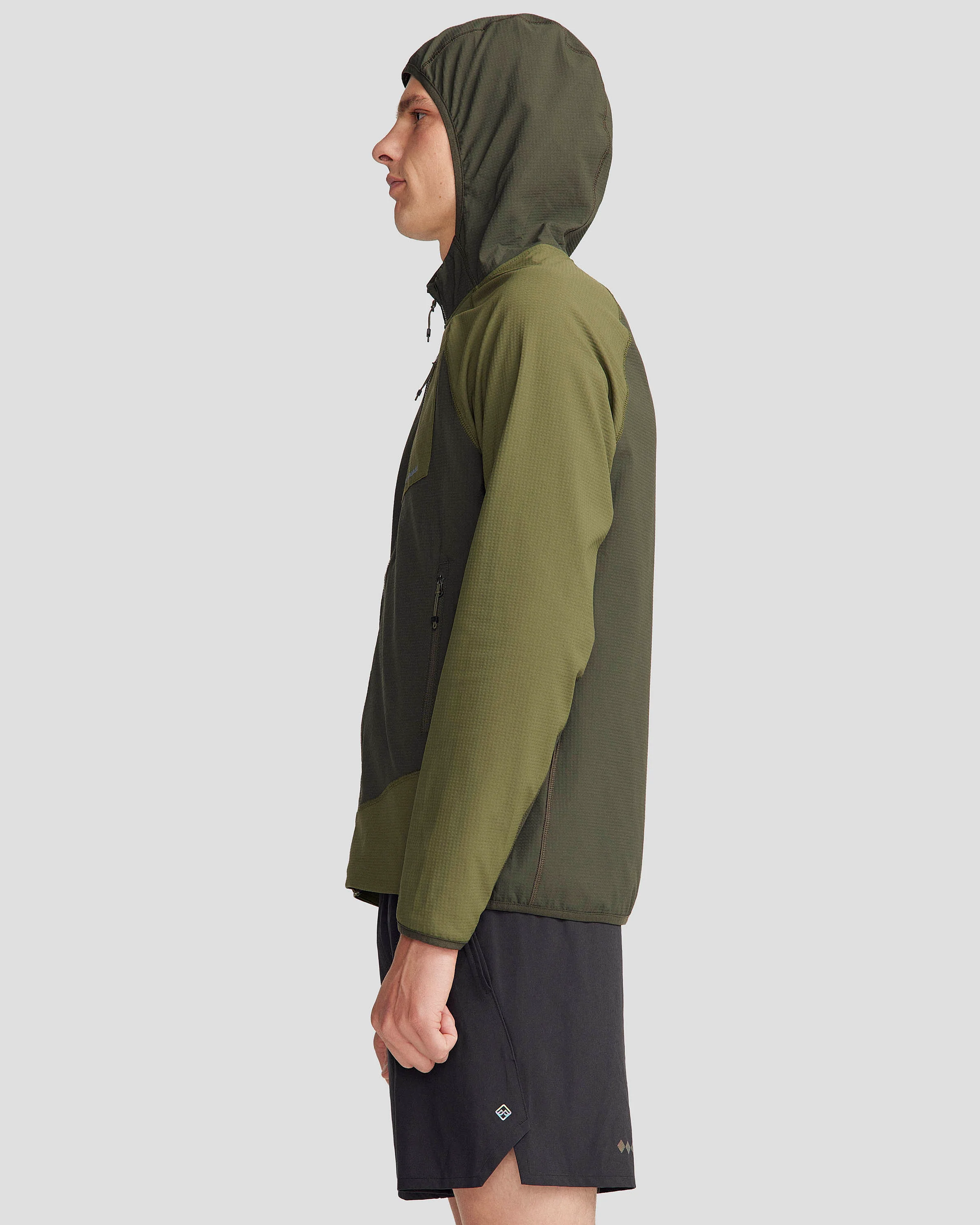 Men's Aysen Hooded Fleece Jacket - Dark Moss/Light Moss - Image 3