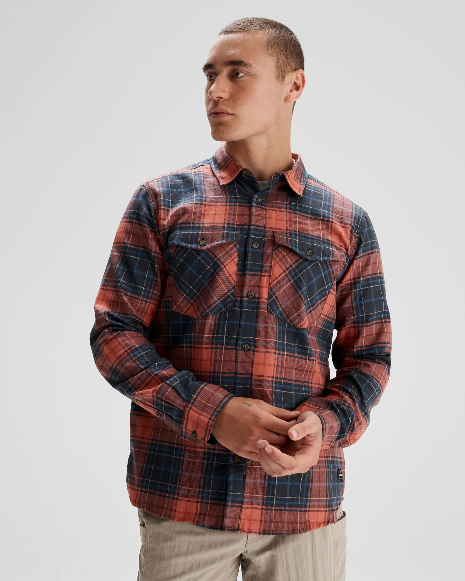 Men's Carrillon HF Long Sleeve Shirt - Hillside Plaid Spicy Chilli Pepper