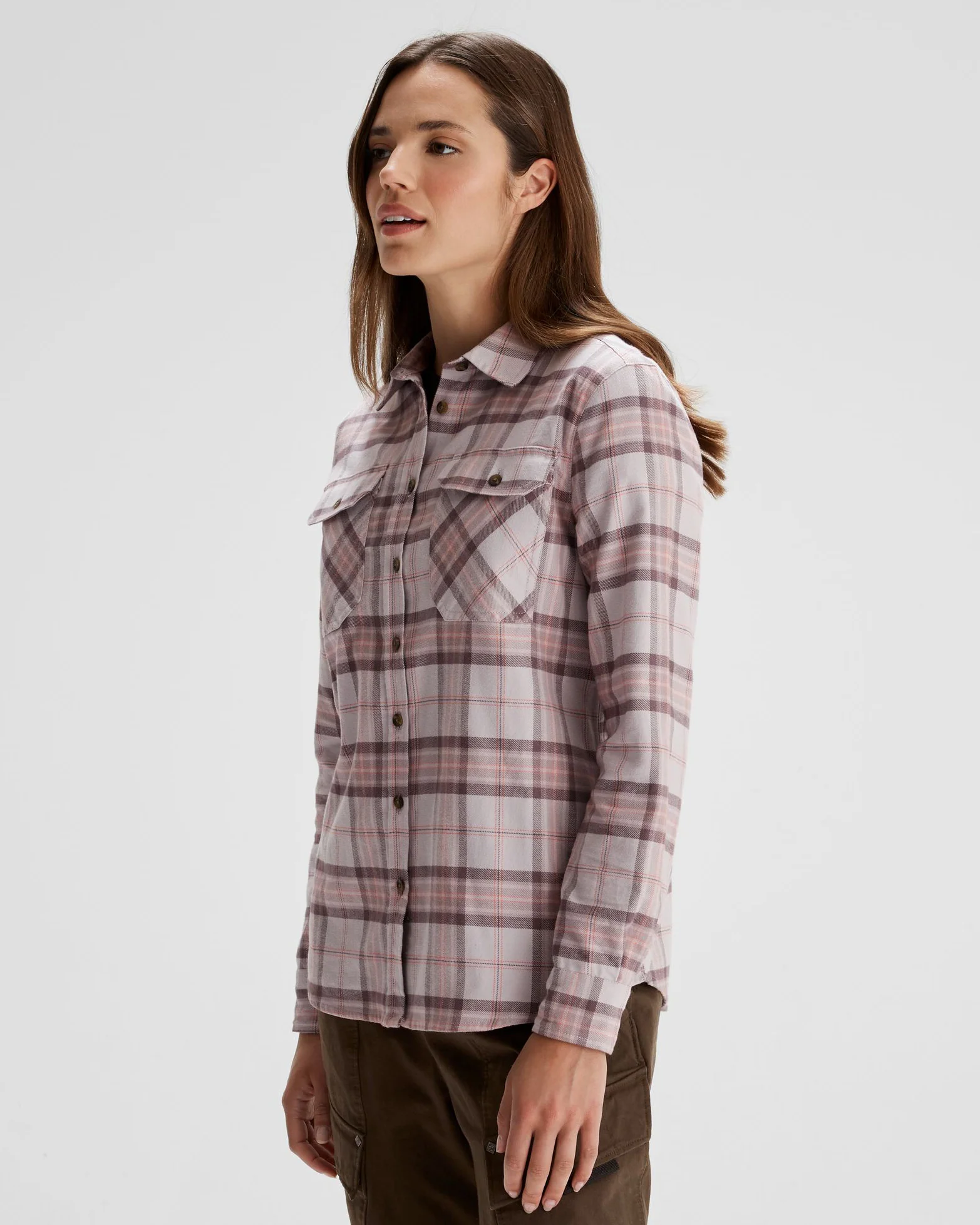 Women's Carrillon HF Long Sleeve Shirt - Mountain Plaid Dove - Image 3