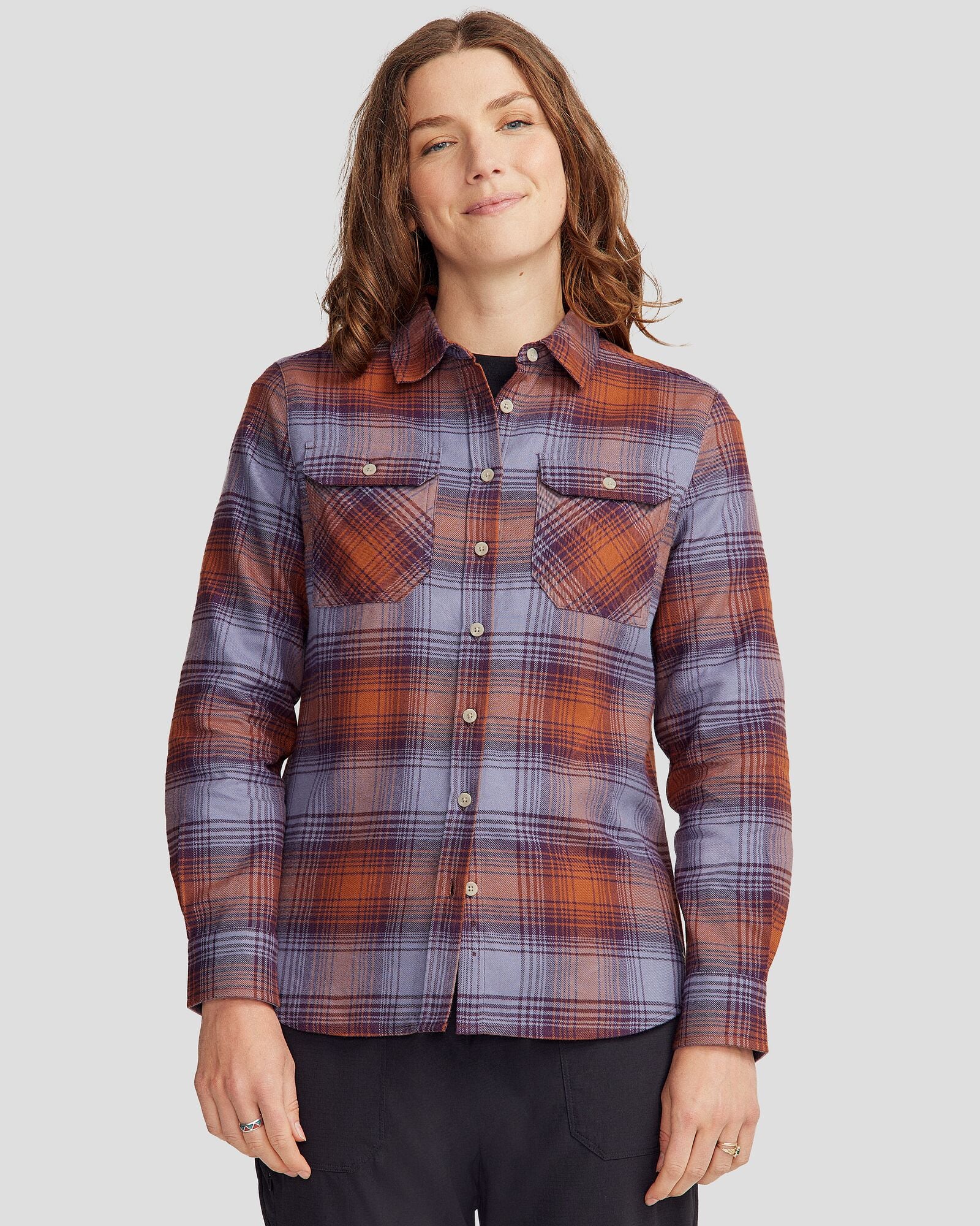 Women's Carrillon HF Long Sleeve Shirt - Shadow Plaid Haze