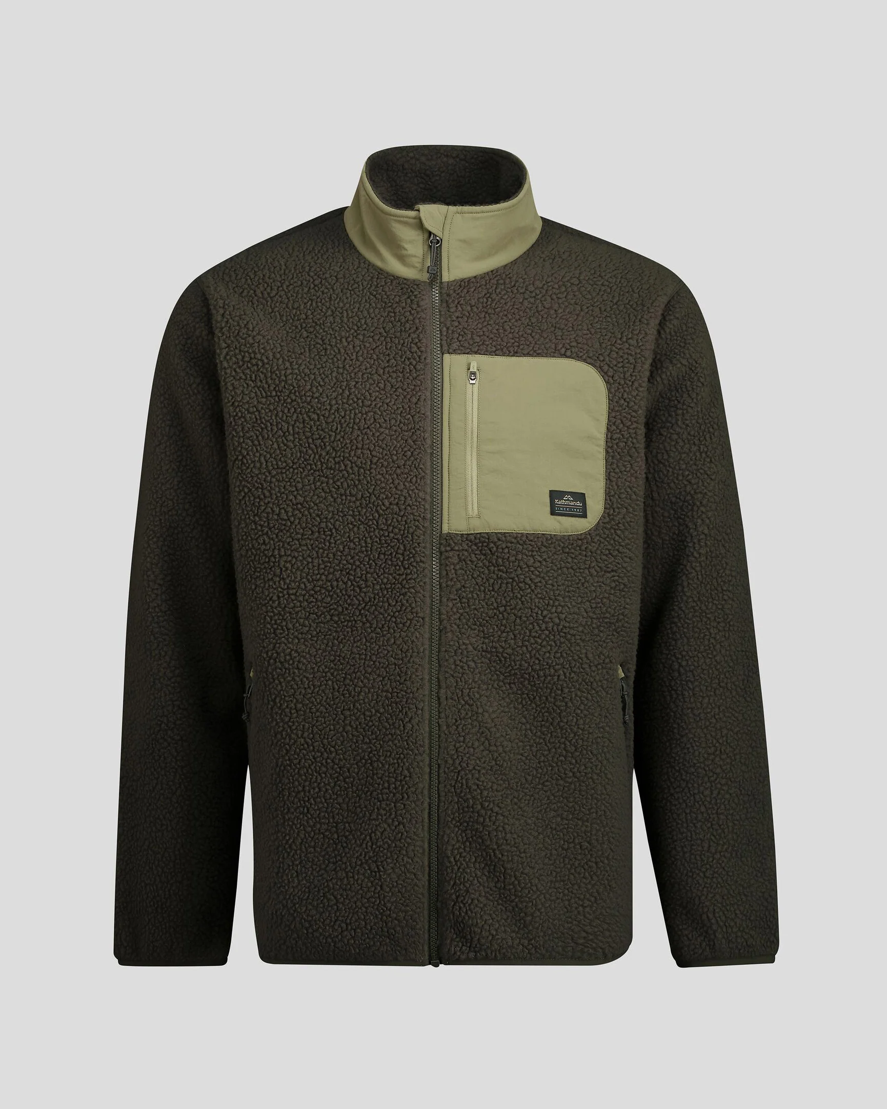 Men's Co-Z High Pile Jacket  - Dark Moss - Image 4