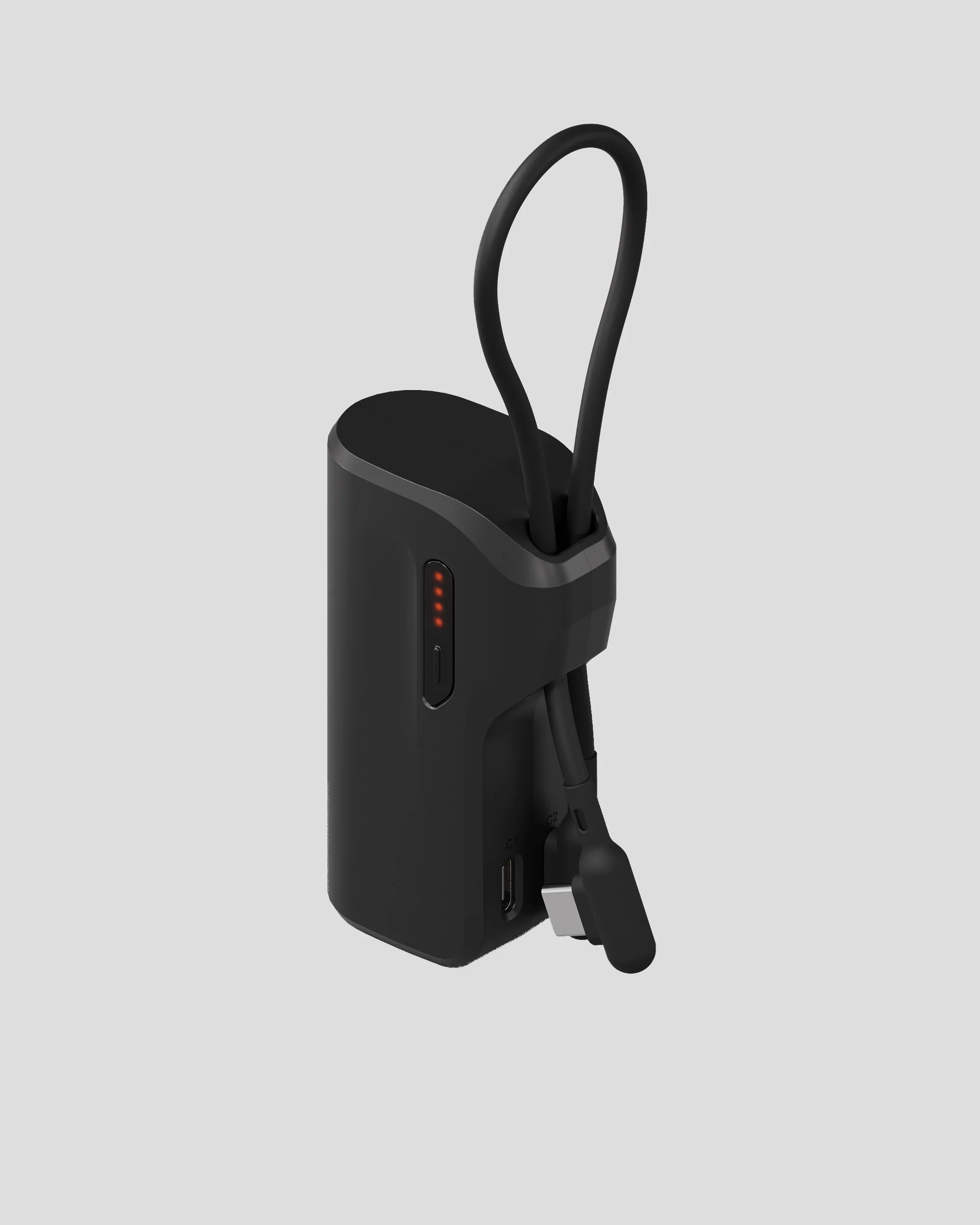 Cygnett Thumboost 5K Power Bank with semi-integrated USB-C Silicone Cable - Black