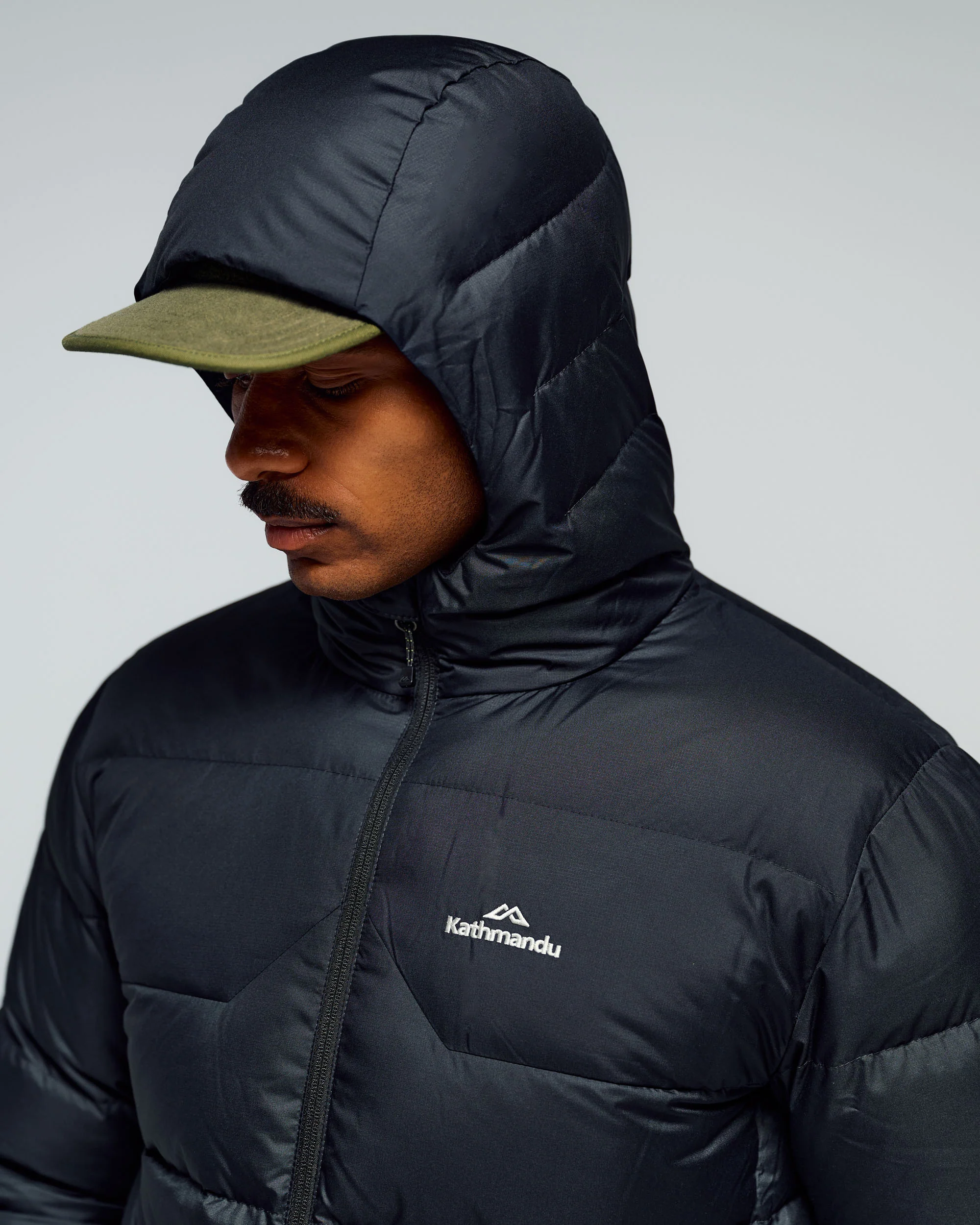 Men's Epiq Hooded Down Jacket - Black/Black - Image 3