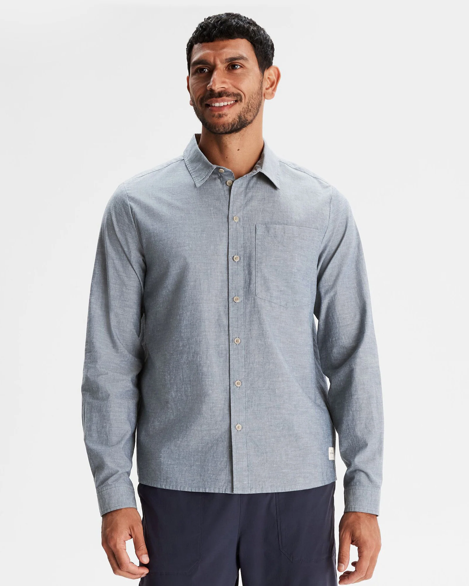 Men's Flaxton LT Long Sleeve Shirt - Chambray Blue