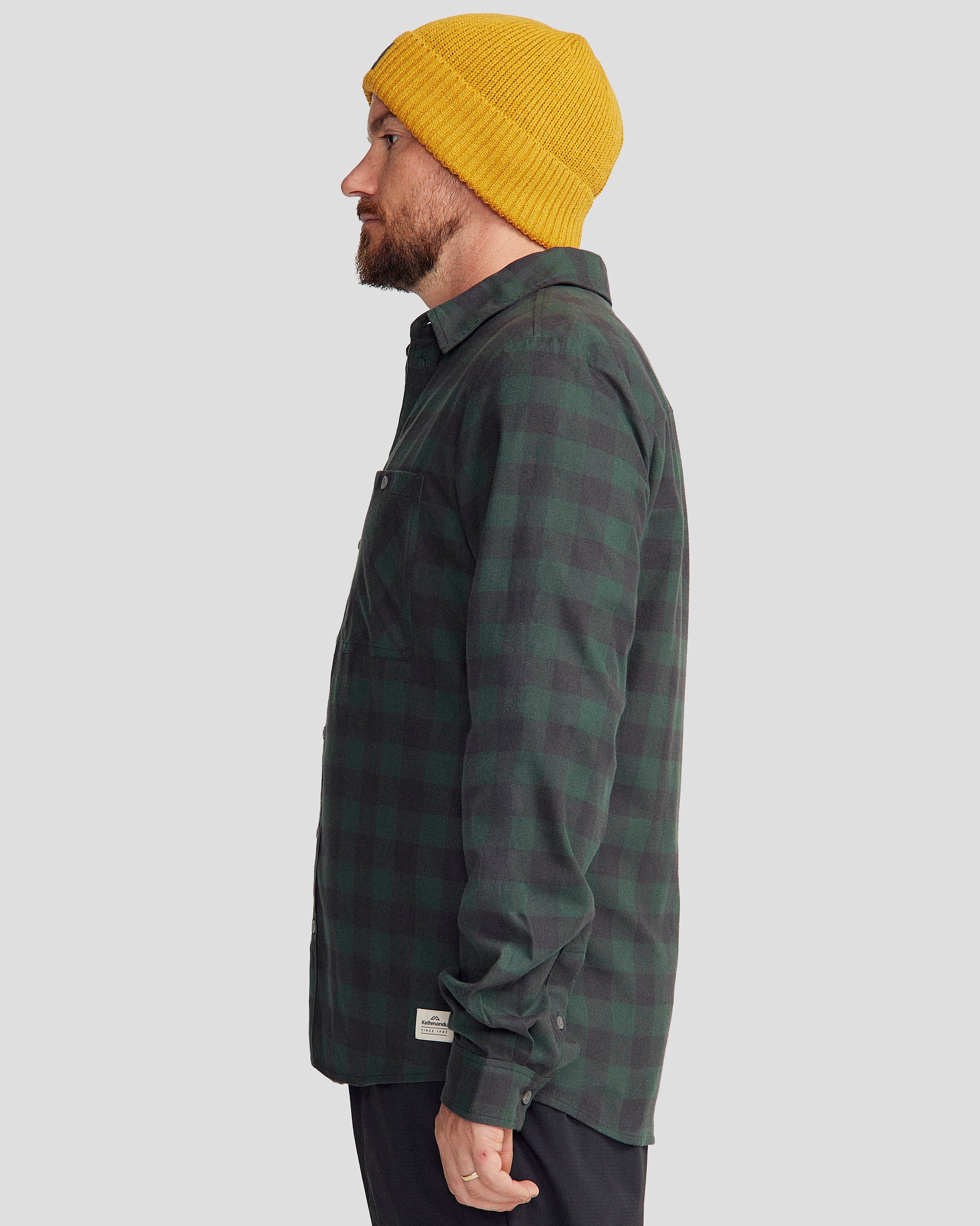 Men's Fyfe L/S Shirt - Forest Gingham - Image 2