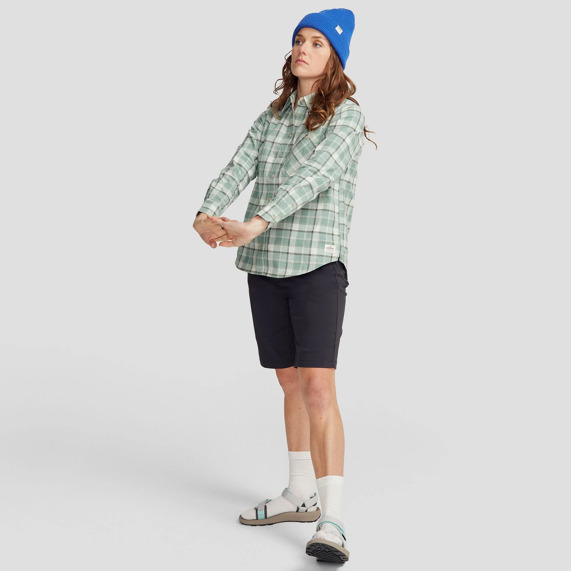 Fyfe Women's L/S Shirt - Deep Forest Plaid - Image 2