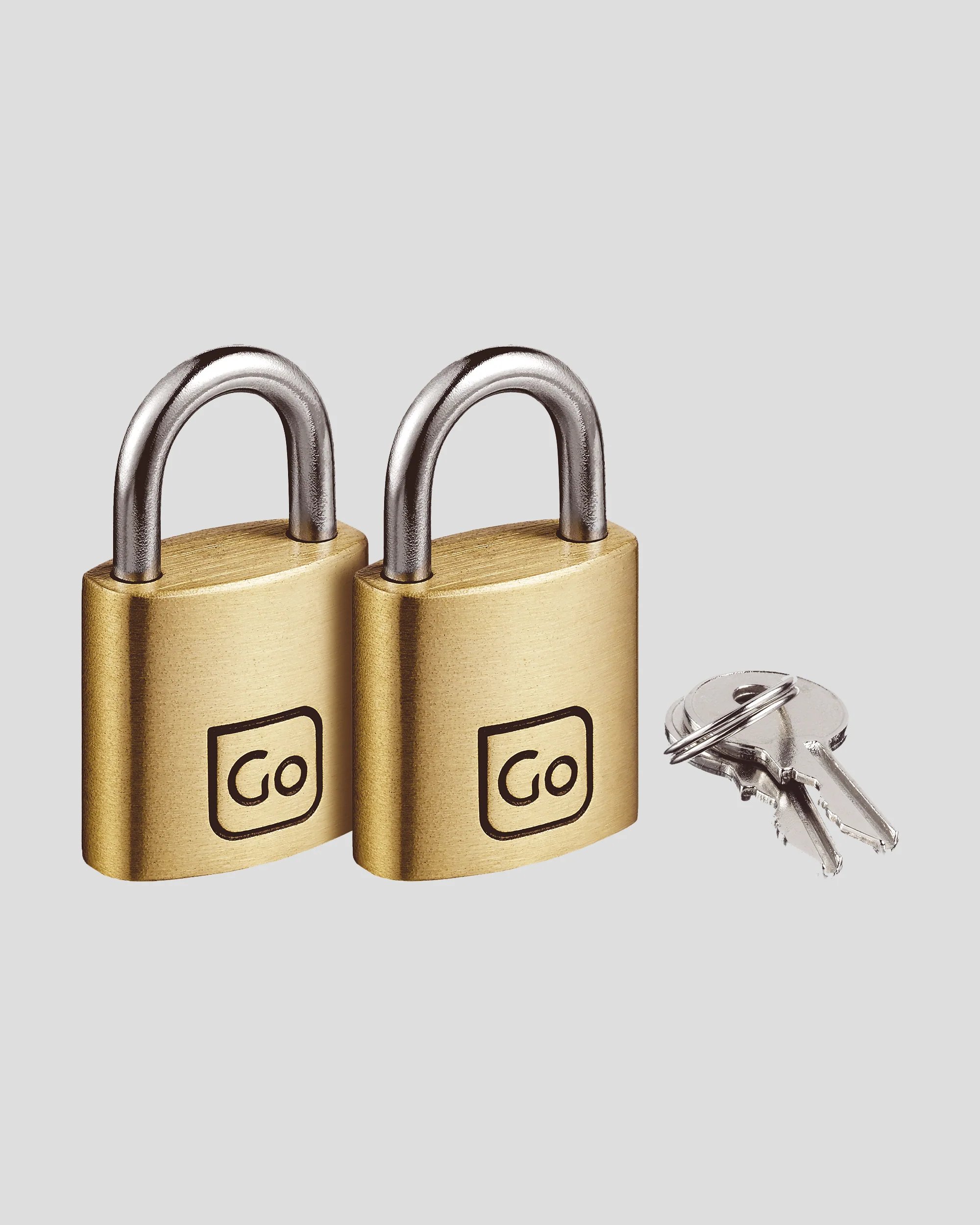 Go Travel Classic Brass Key Padlocks 2Pk - Brass