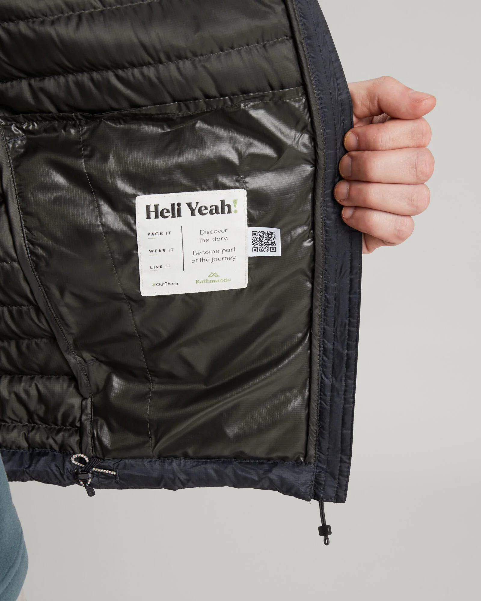 Men's Heli R Hooded Down Jacket - Black Stingray - Image 10