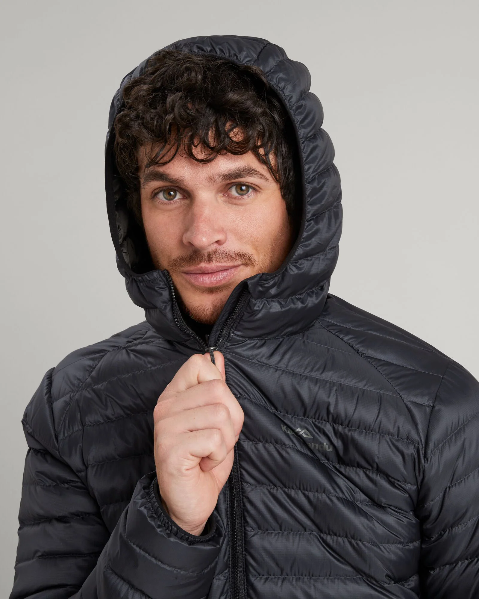 Men's Heli R Hooded Down Jacket - Black Stingray - Image 4