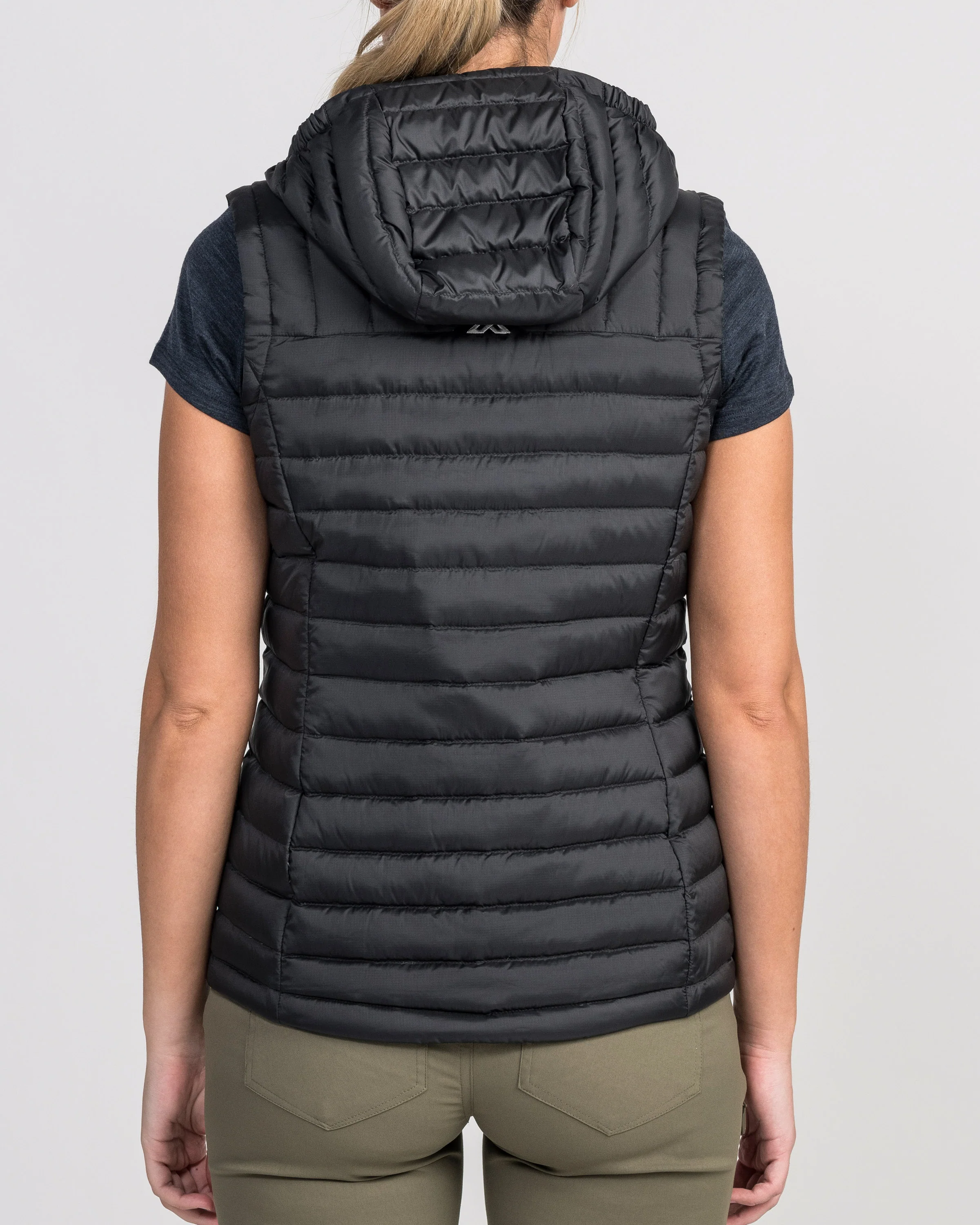Women's Heli Hooded Down Vest - Black - Image 3