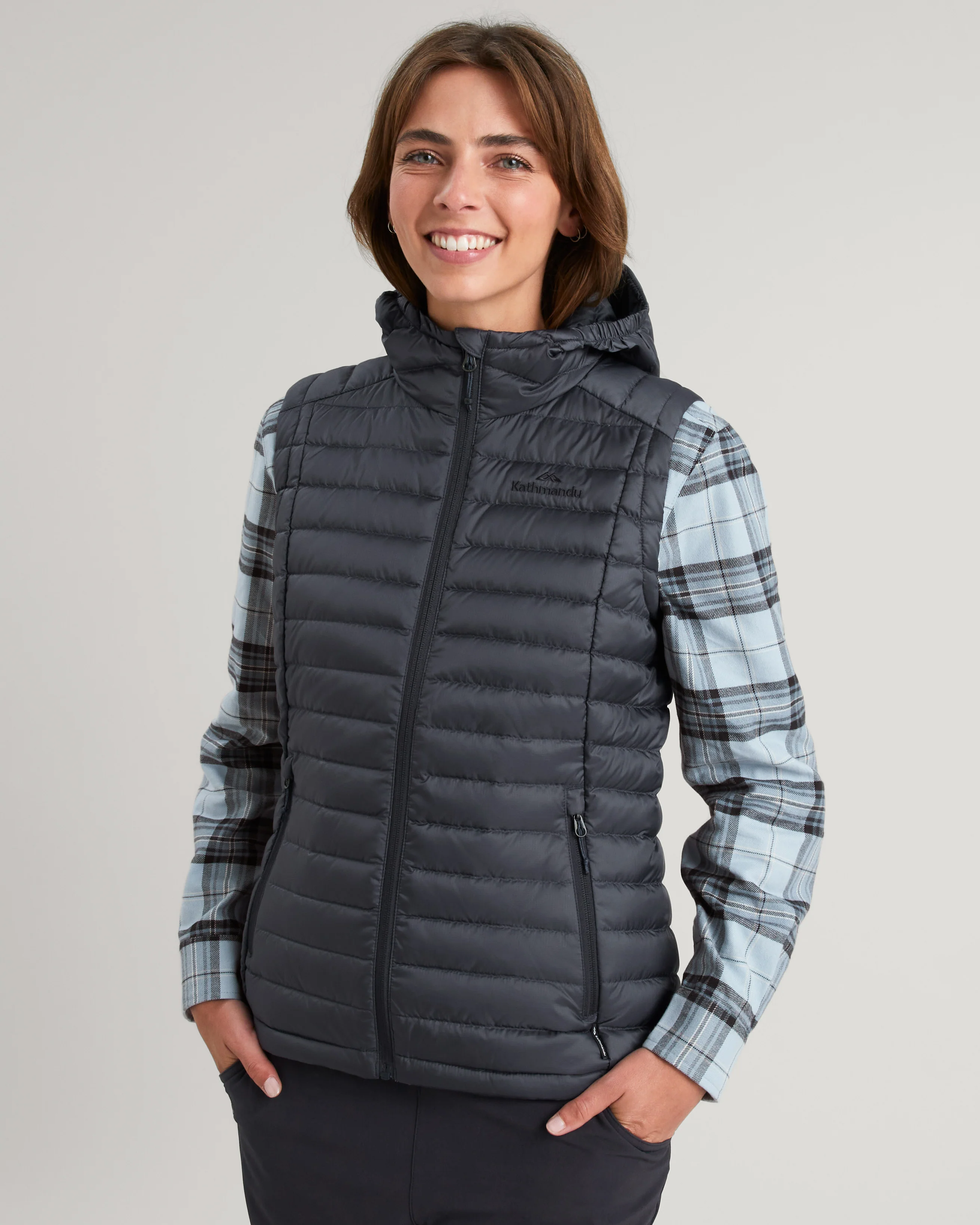 Women's Heli Hooded Down Vest - Night