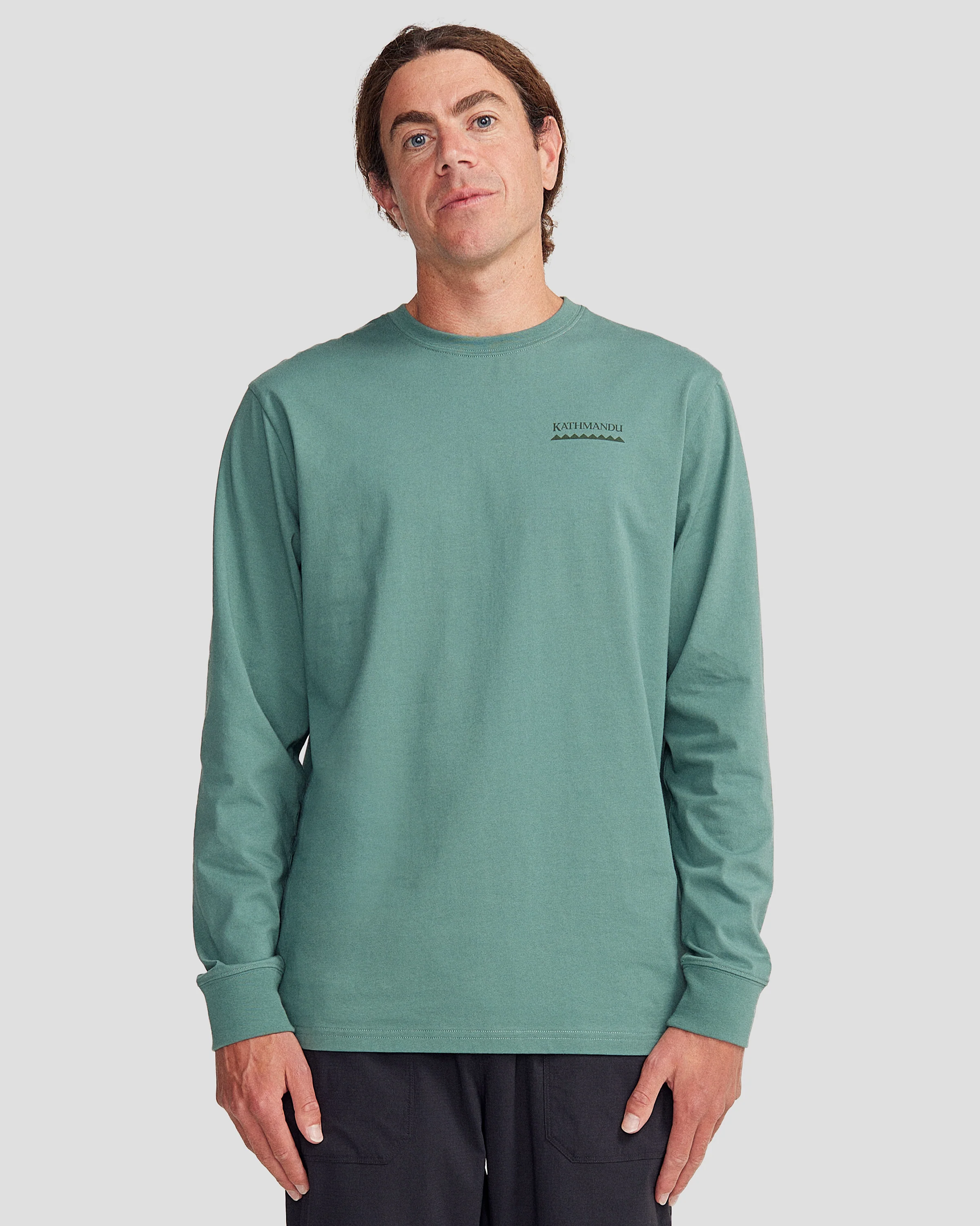 Men's Heritage Logo Organic Cotton L/S Tee - Light Forest
