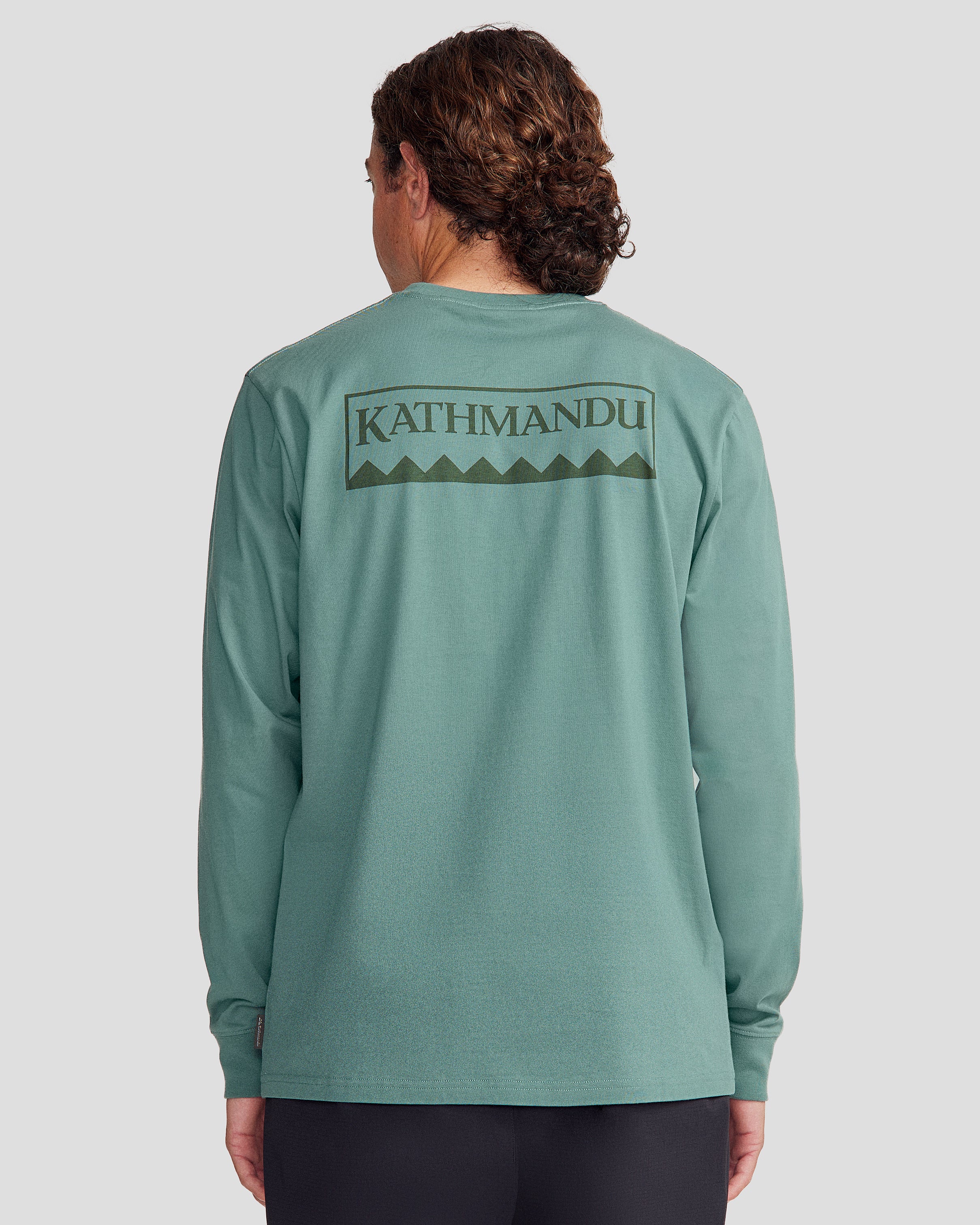 Men's Heritage Logo Organic Cotton L/S Tee - Light Forest - Image 2