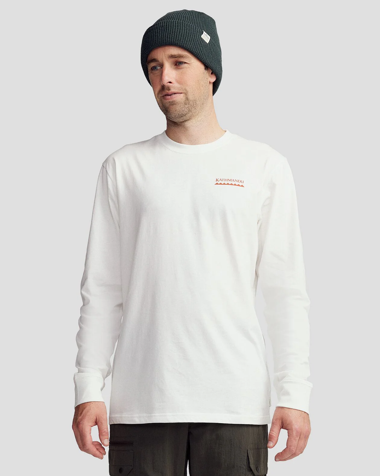 Heritage Logo Men's Organic Cotton L/S Tee - White/White