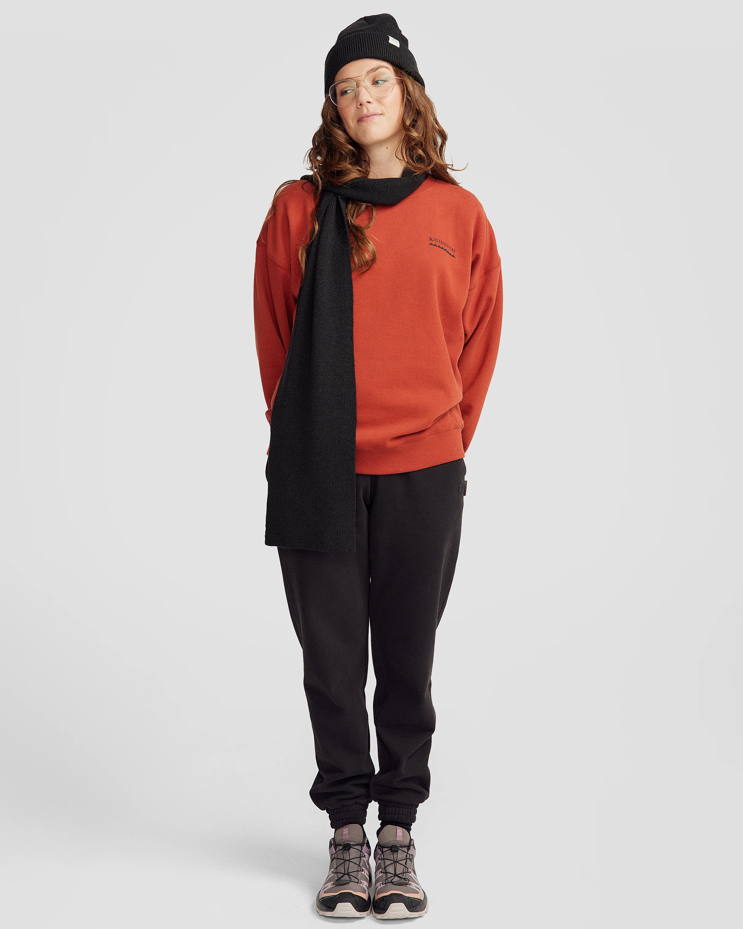 Women's Heritage Logo Slouchy Brushed Crew - Redwood - Image 3