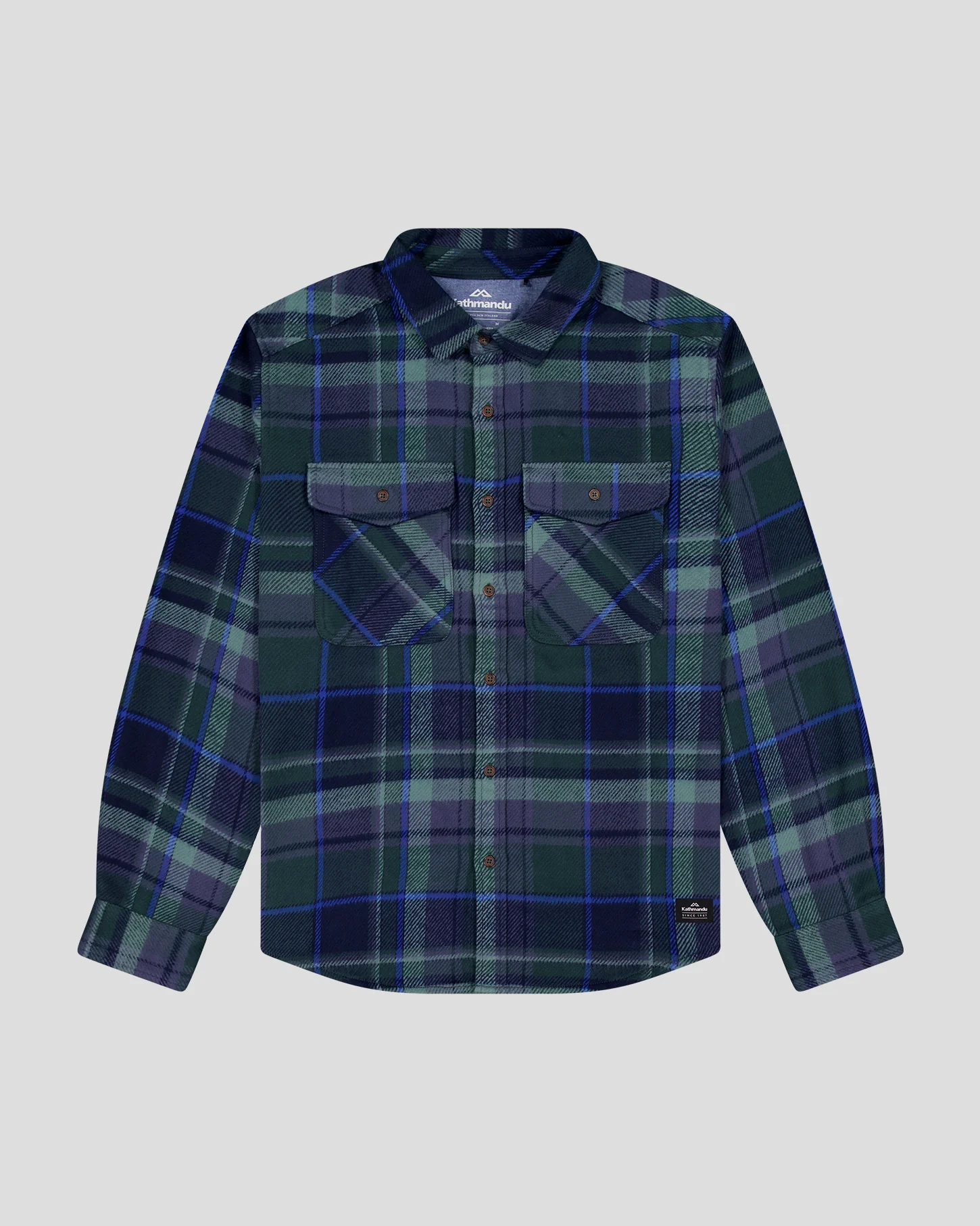Men's Huntly Long Sleeve Shirt - Hut Plaid Deep Forest - Image 5