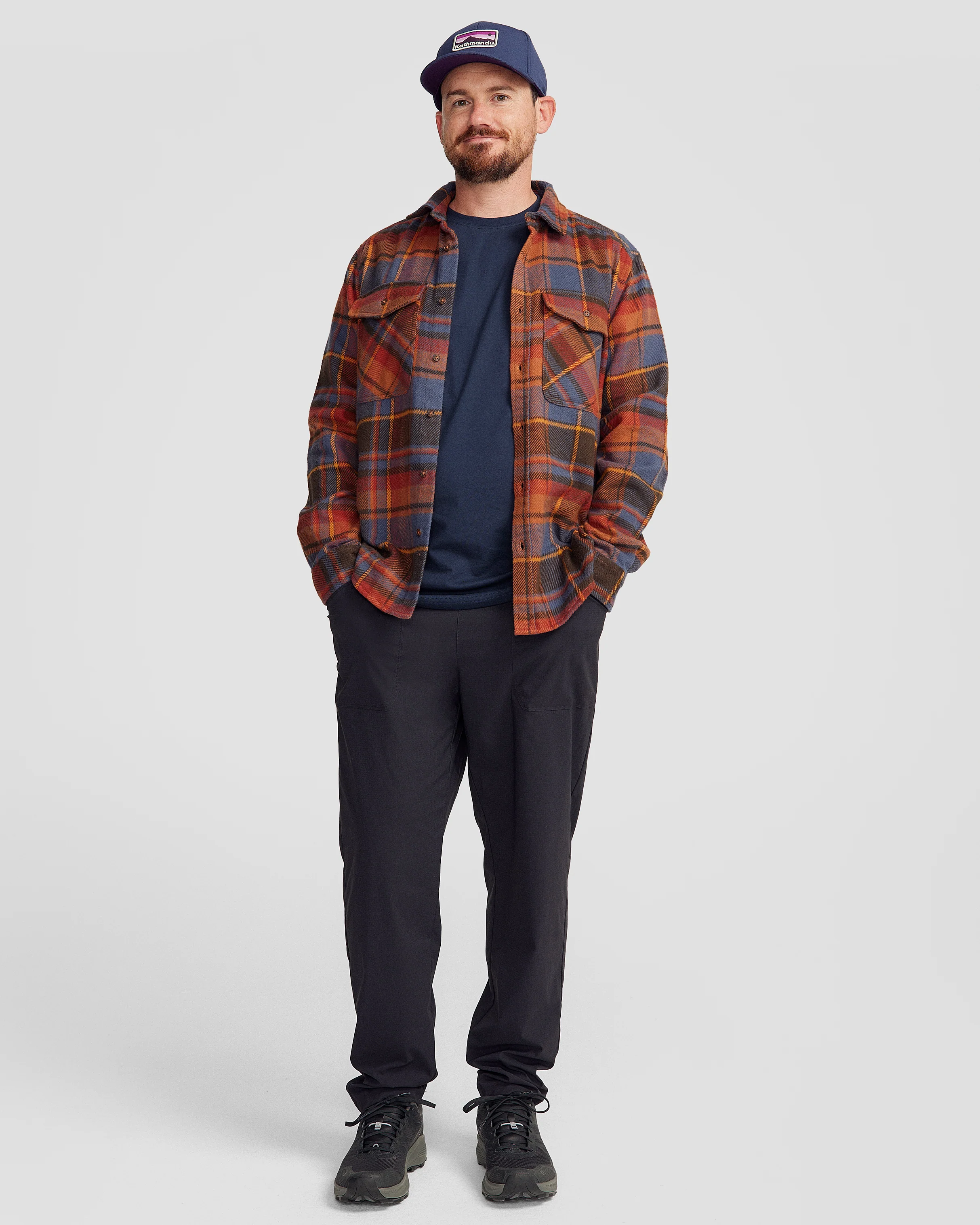 Men's Huntly Long Sleeve Shirt - Hut Plaid Redwood - Image 2