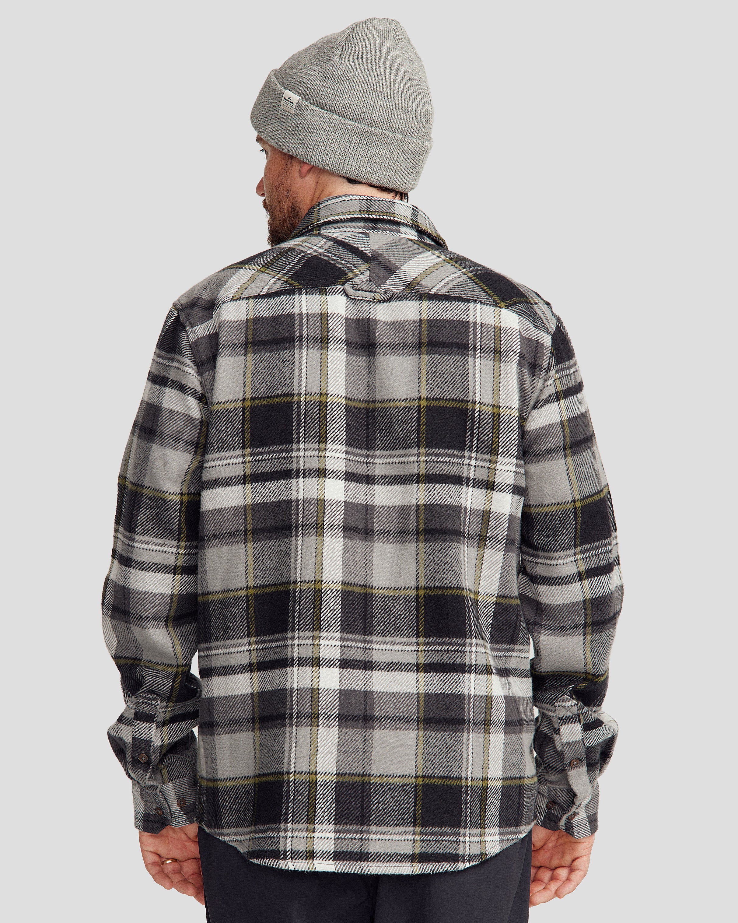 Men's Huntly Long Sleeve Shirt - Hut Plaid Steel Grey - Image 4