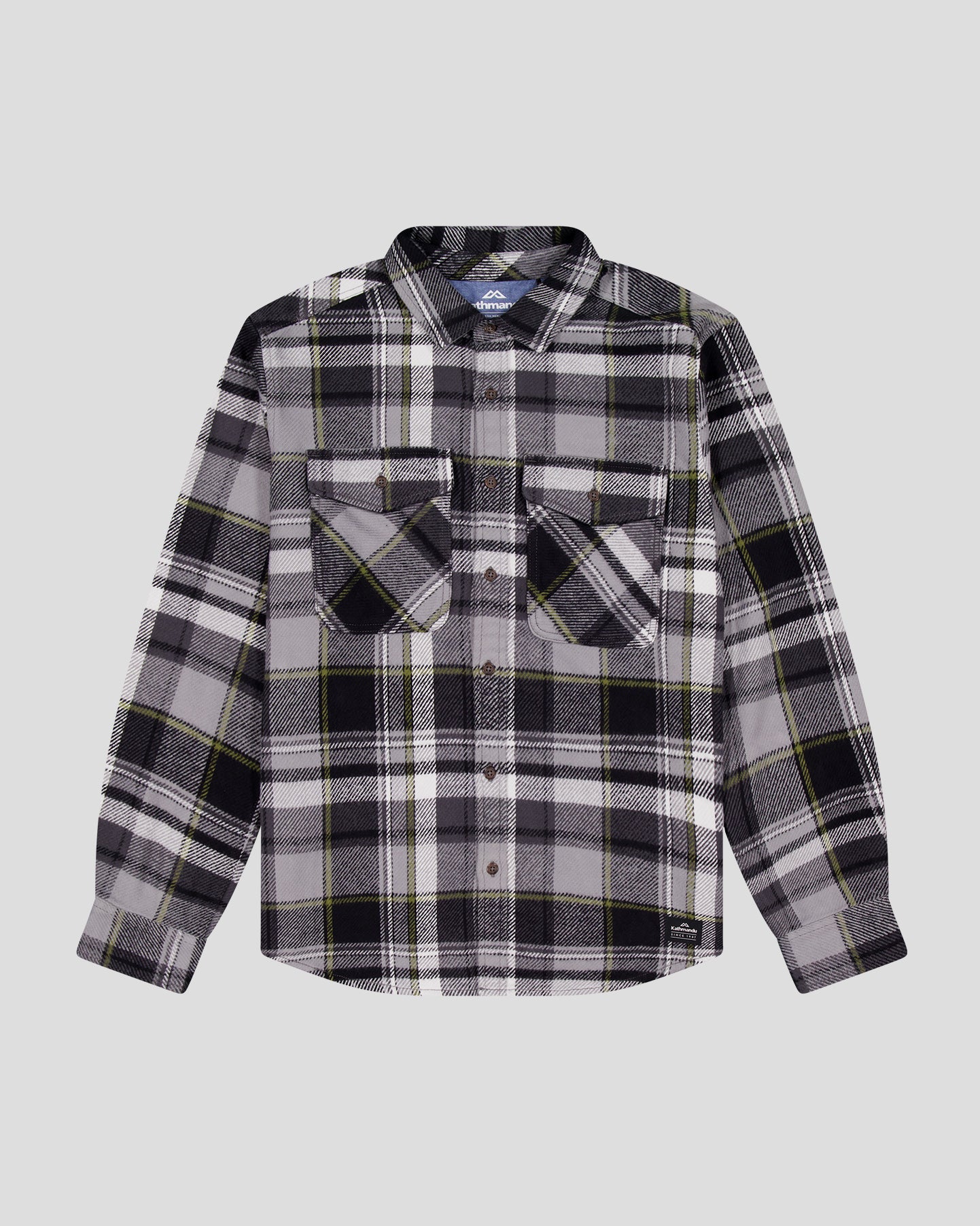 Men's Huntly Long Sleeve Shirt - Hut Plaid Steel Grey - Image 5