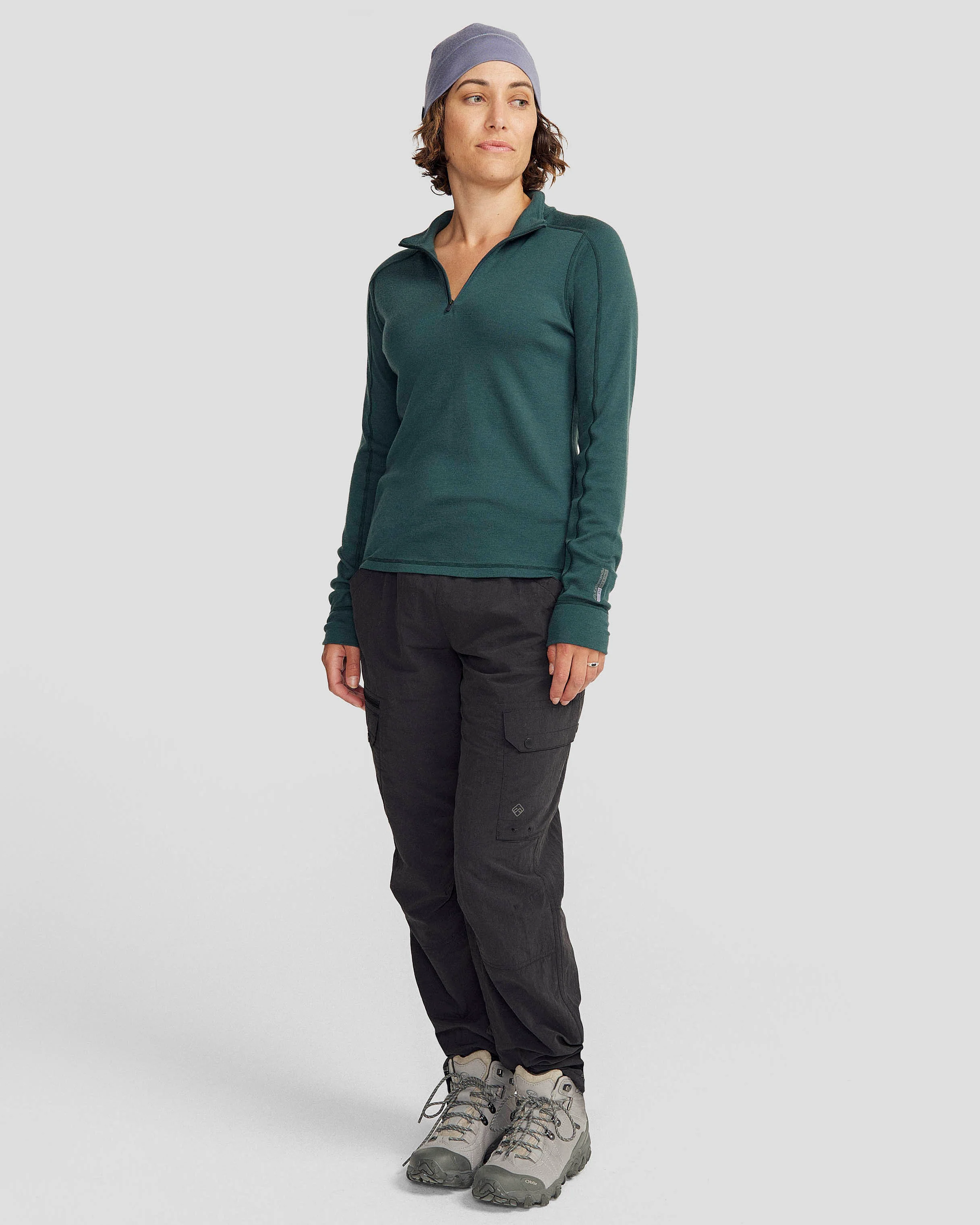 Women's K-Merino 250 Quarter Zip Top - Deep Forest - Image 2