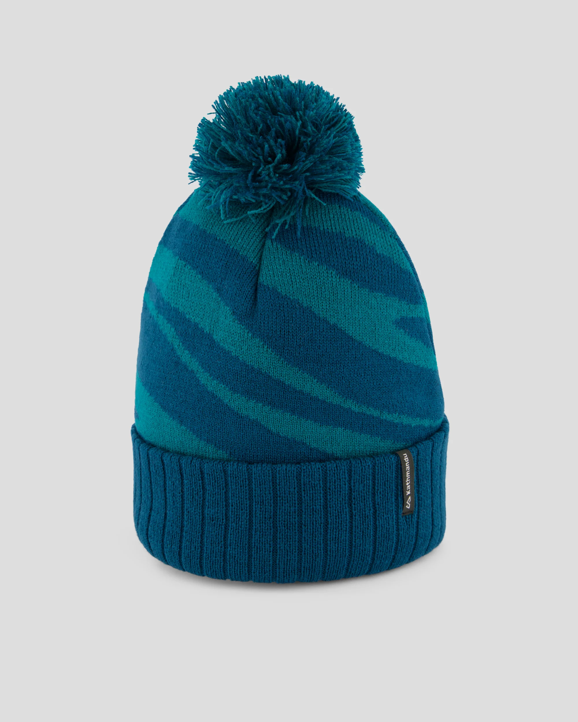 Kids Braided River Pom Pom Beanie - Lagoon Braided River - Image 3