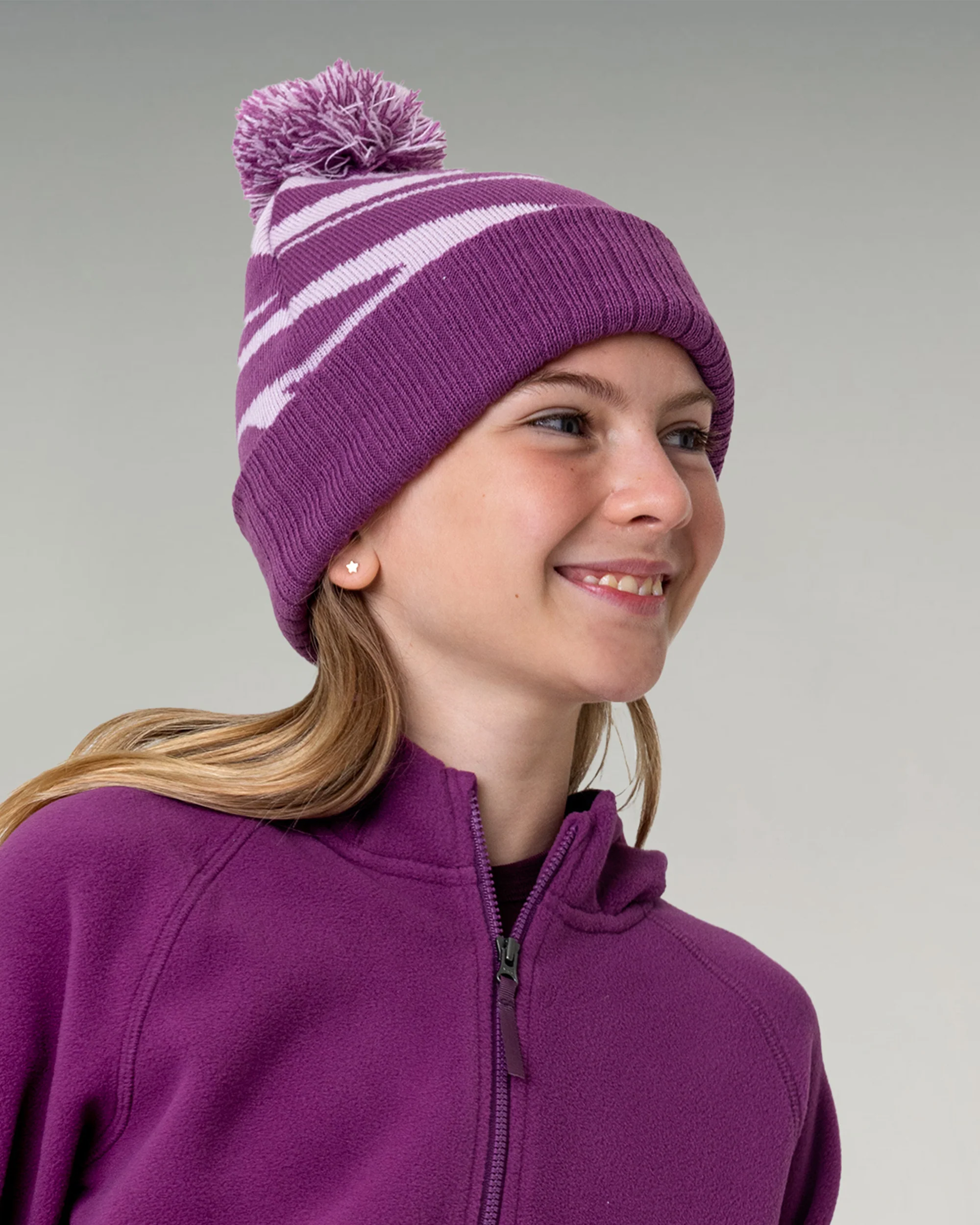 Kids Braided River Pom Pom Beanie - Stardust Braided River