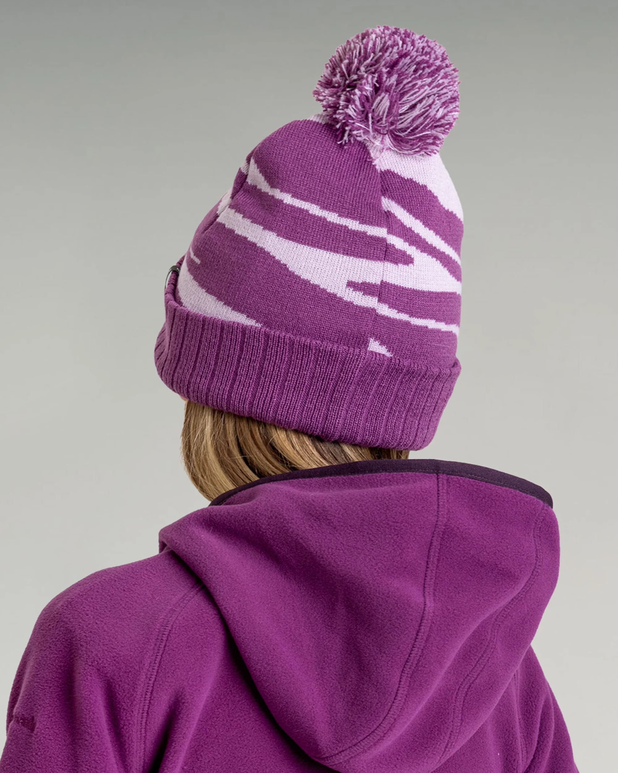 Kids Braided River Pom Pom Beanie - Stardust Braided River - Image 3