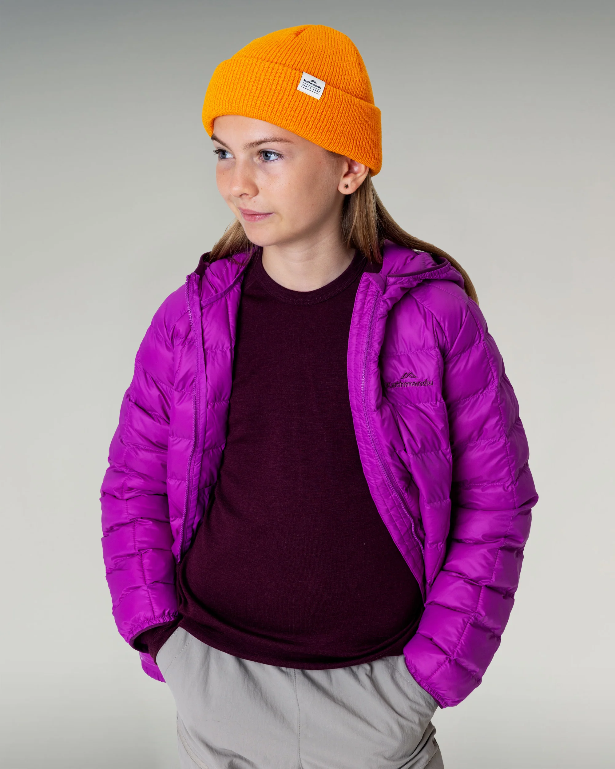 Kids' Heli Insulated Hooded Jacket - Vivid Purple