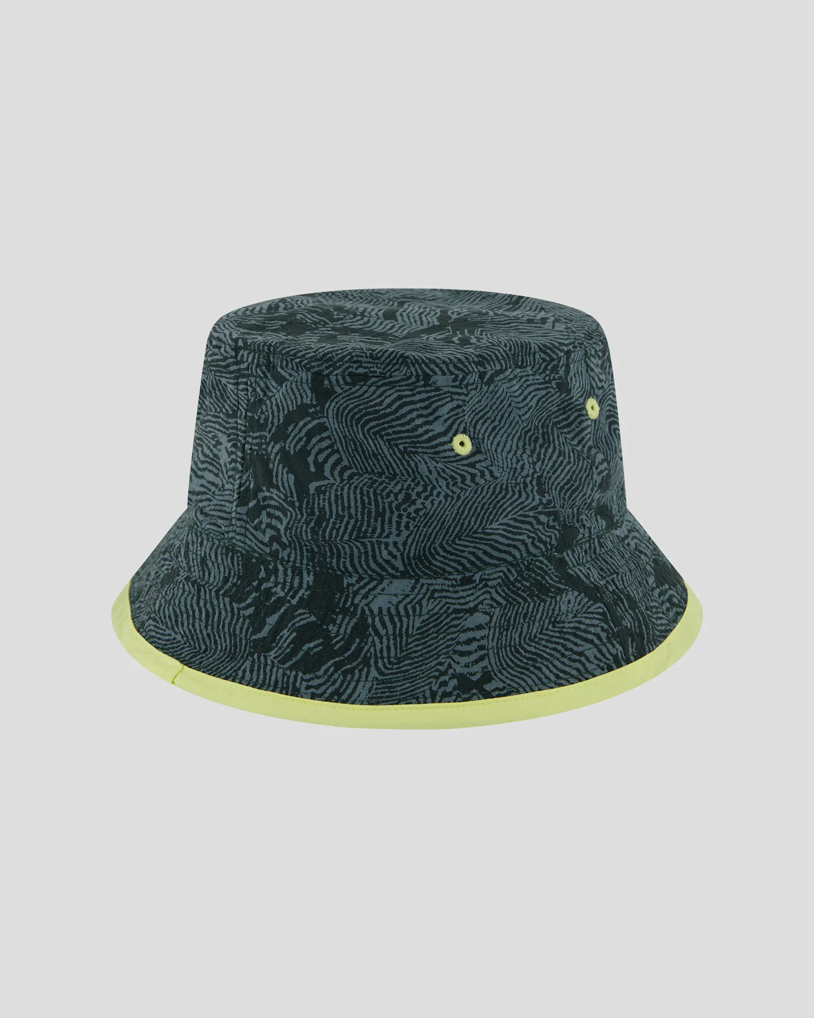 Kids’ Reversible Bucket Hat - Zing/Forest Nature Lines Print - Image 3