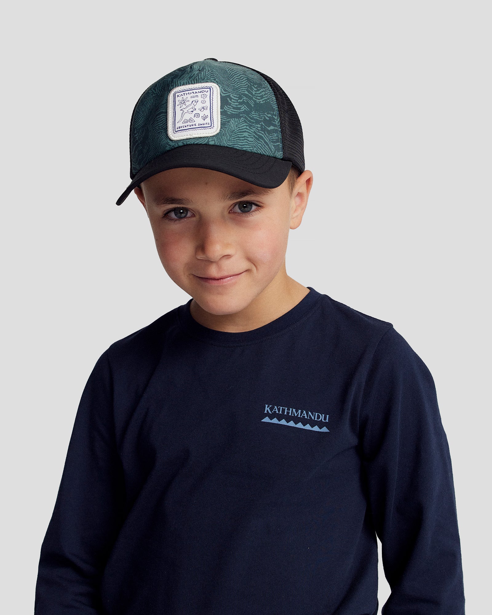 Kids’ Trucker Cap - Forest Nature Lines Print - Image 3