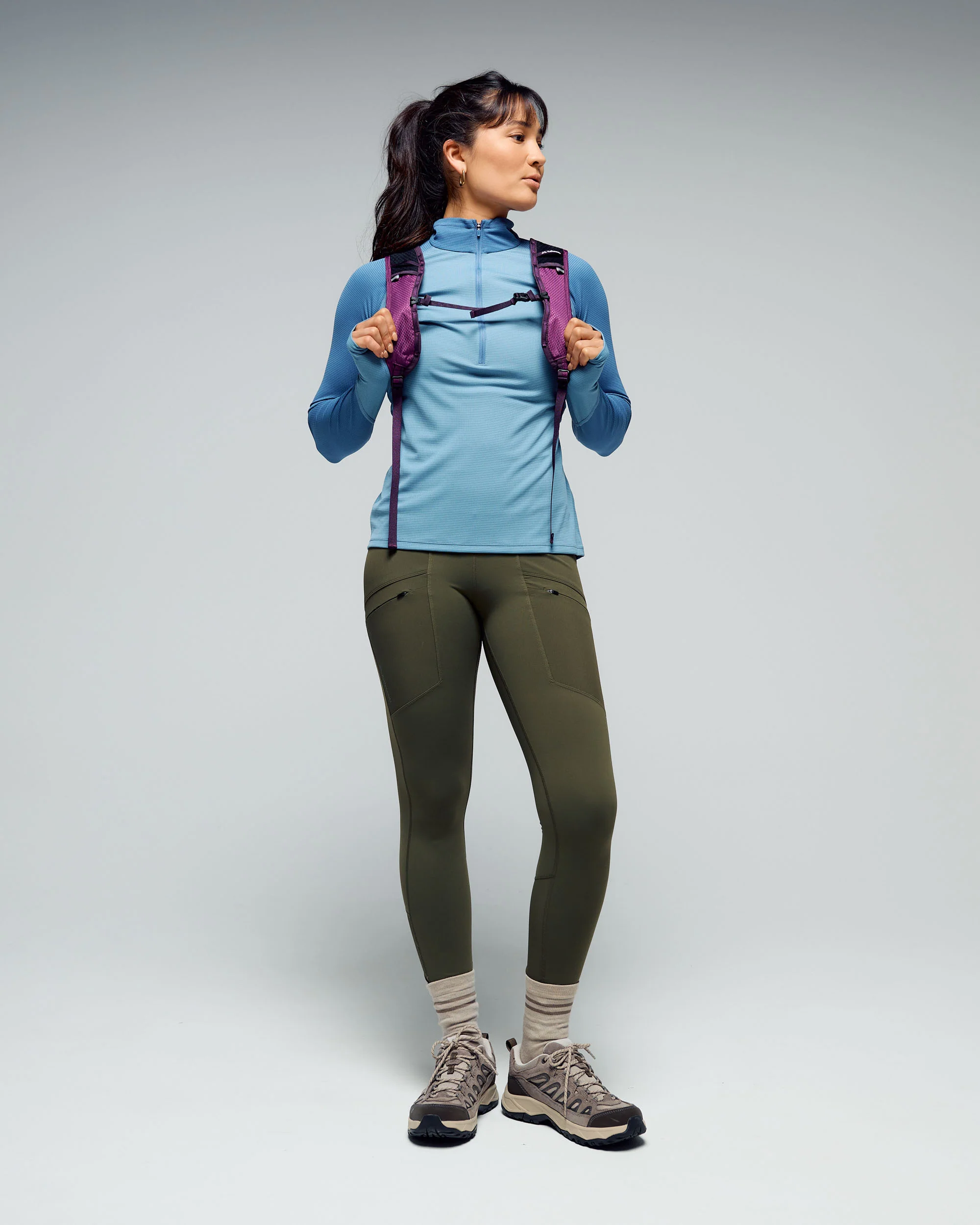 Women's KMDAction Quarter Zip Baselayer Top - Moonlight/Bluehaze - Image 2