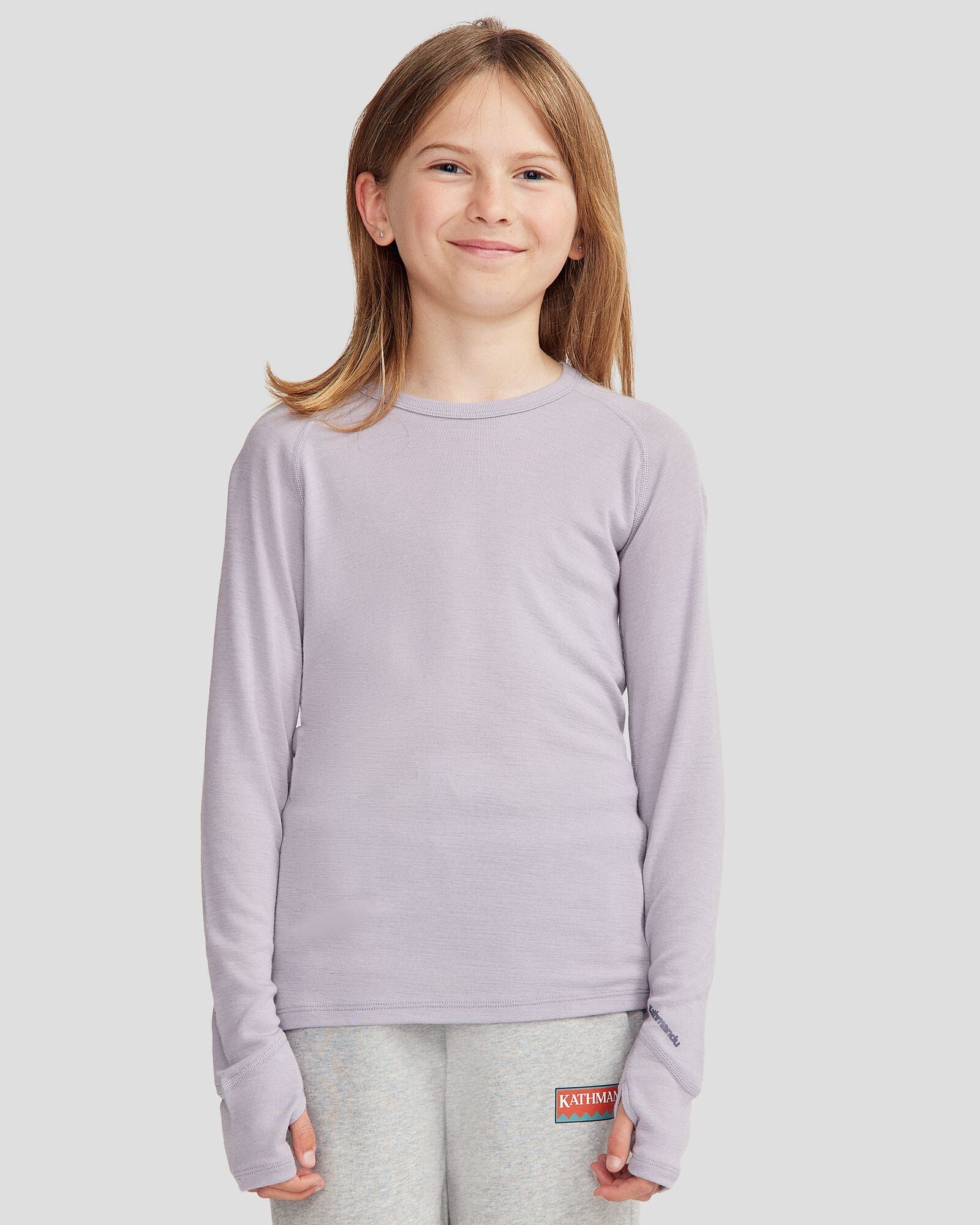 Kids' KMDMerino Baselayer Long Sleeve Top - Light Haze