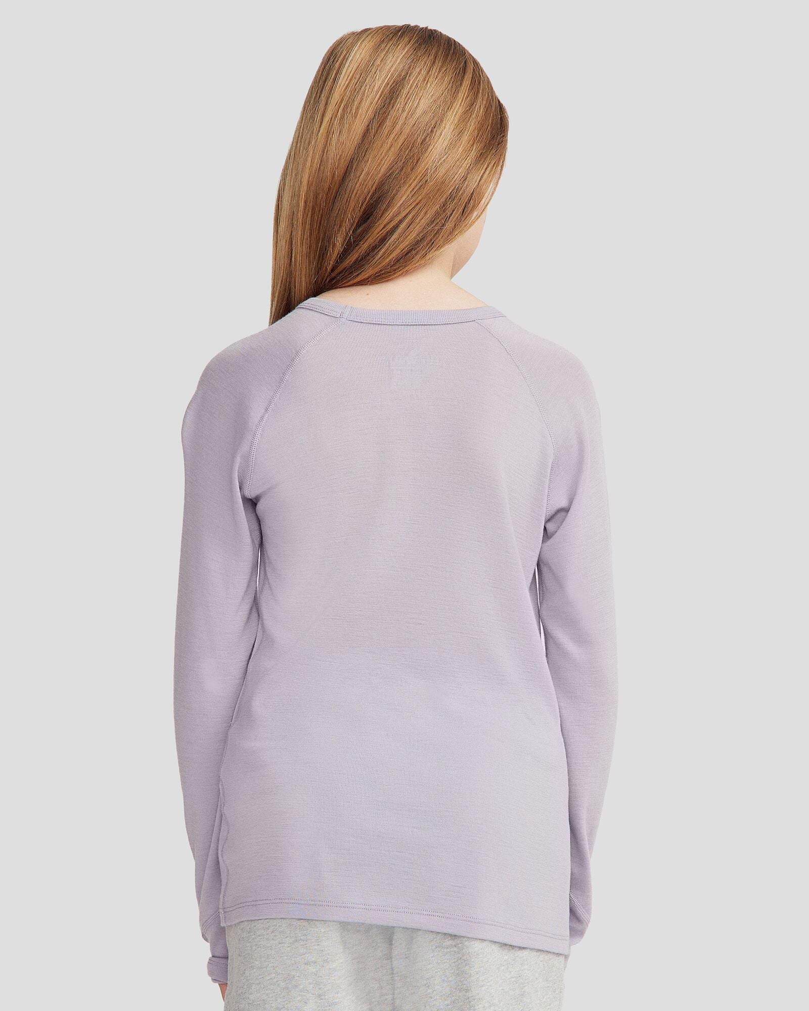 Kids' KMDMerino Baselayer Long Sleeve Top - Light Haze - Image 3
