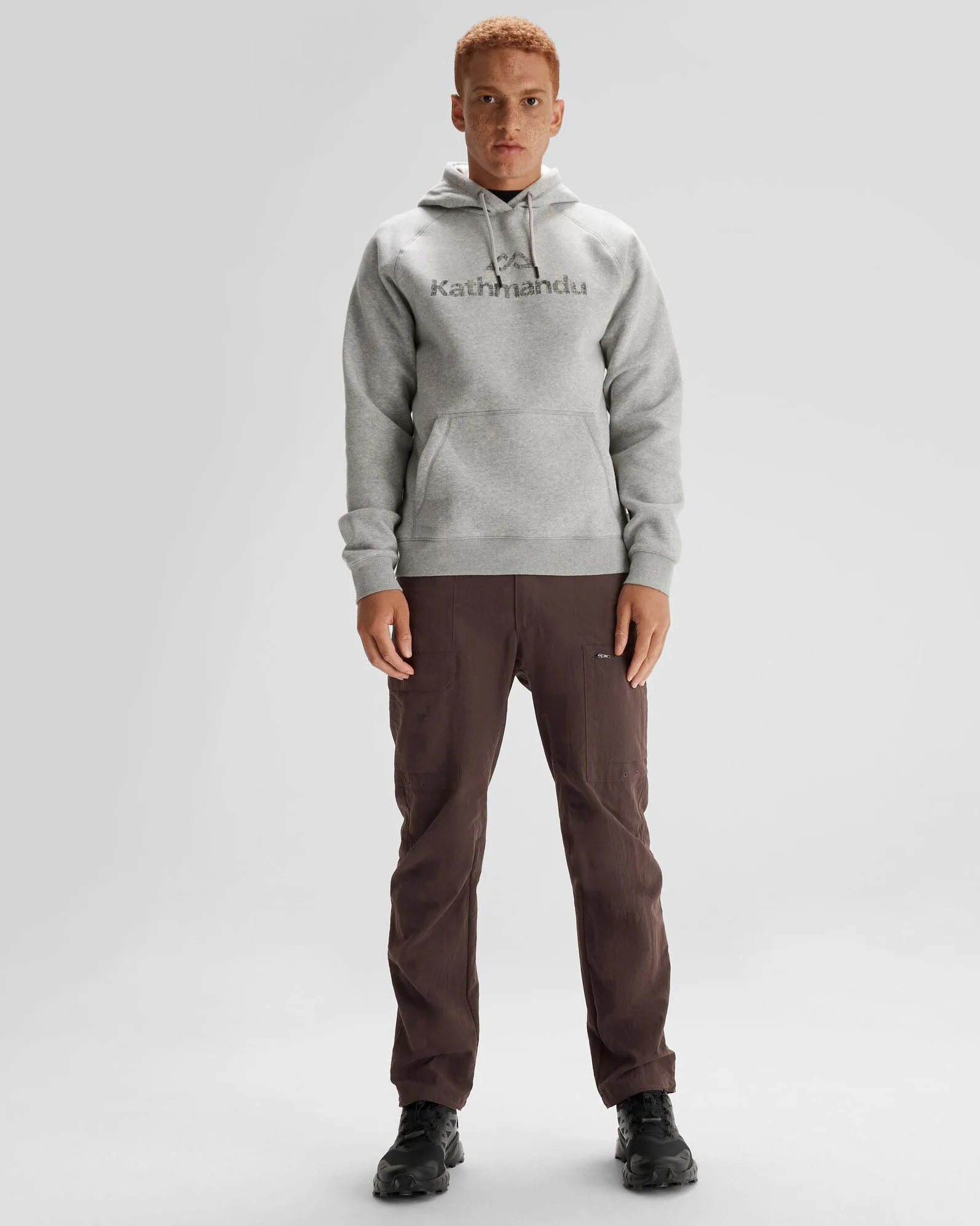 Men's Kathmandu Logo Hoodie - Light Grey Marle - Image 2