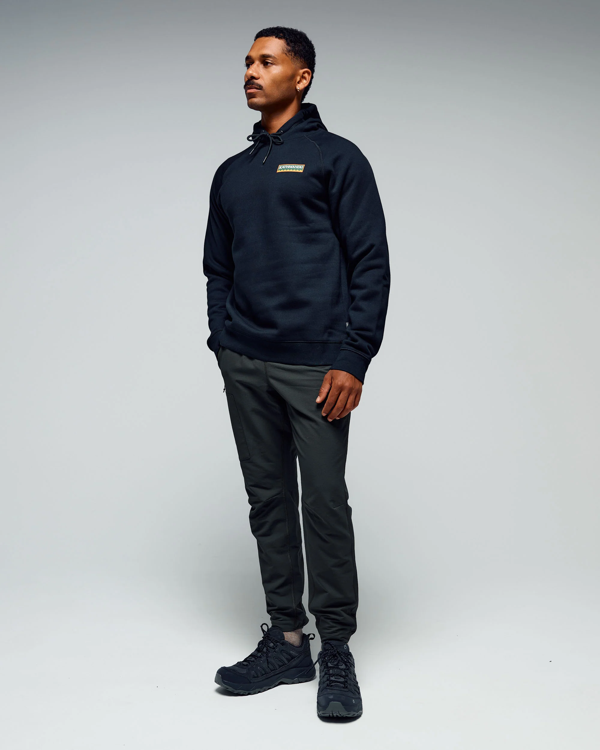 Men's Kathmandu Heritage Logo Slouchy Hoodie - Black