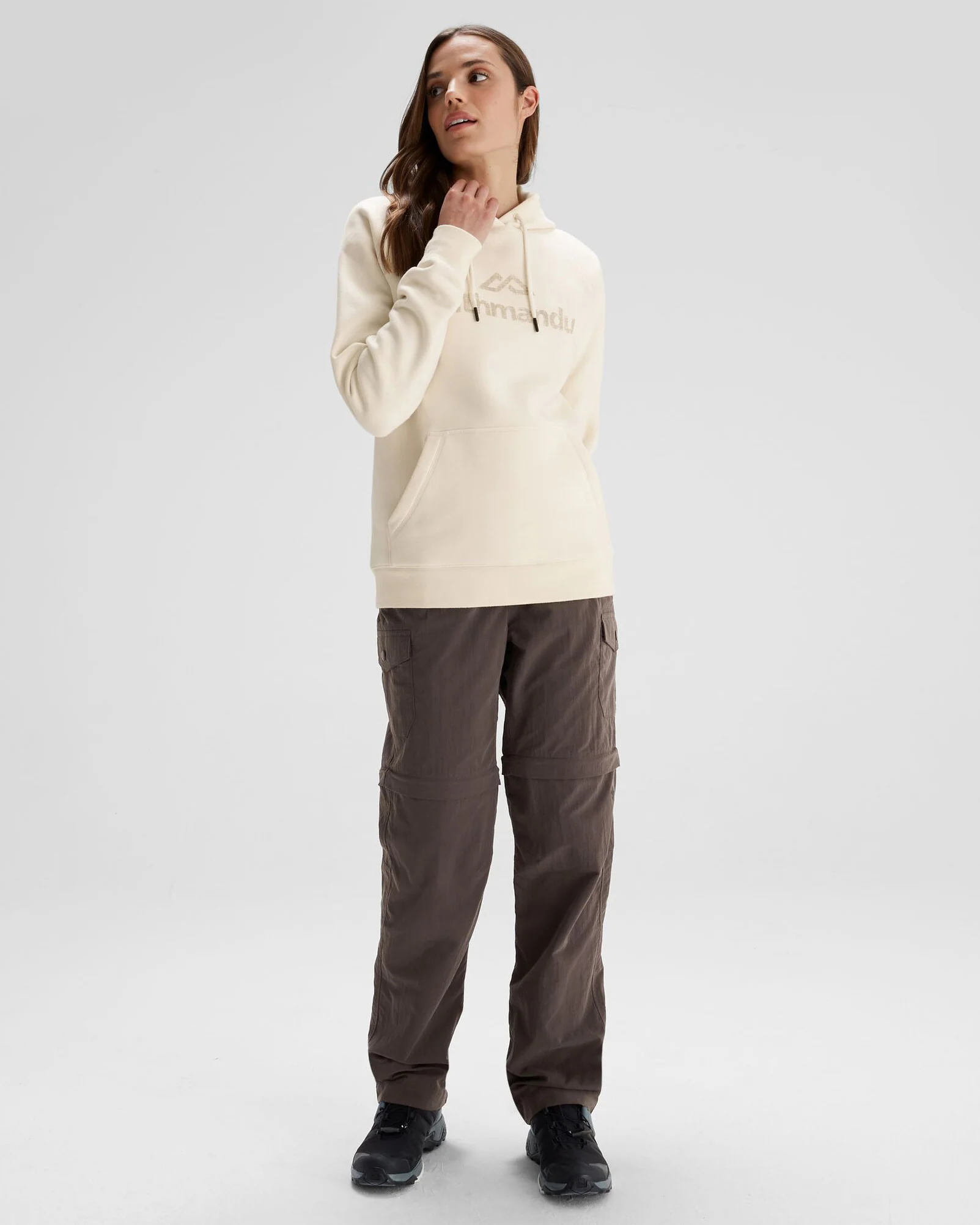 Women's Kathmandu Logo Hoodie - Natural