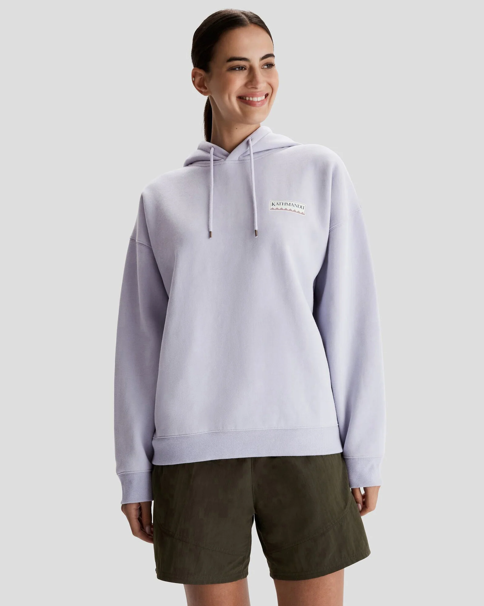 Women's Kathmandu Heritage Logo Slouchy Hoodie - Dusty Lilac
