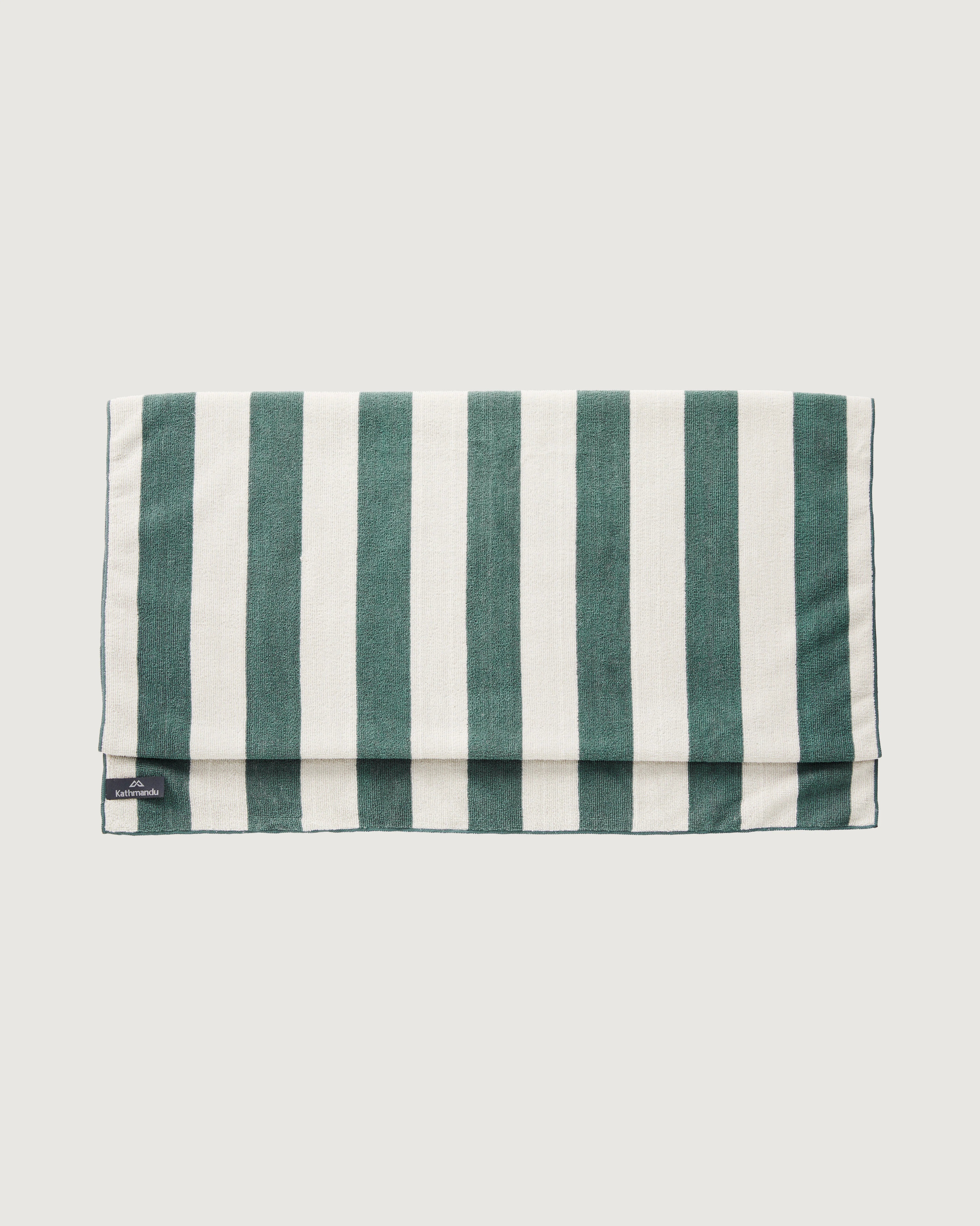 Microfibre Towel Extra Large - Silver Grey/Dark Spruce Stripe