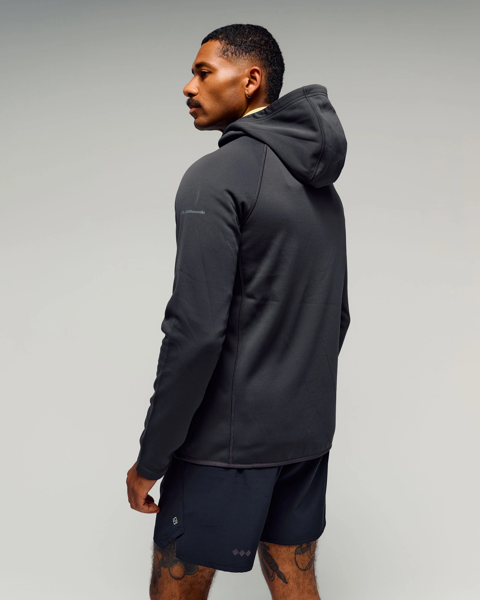 Men's Anytime Fleece Hooded Jacket - Washed Black - Image 3