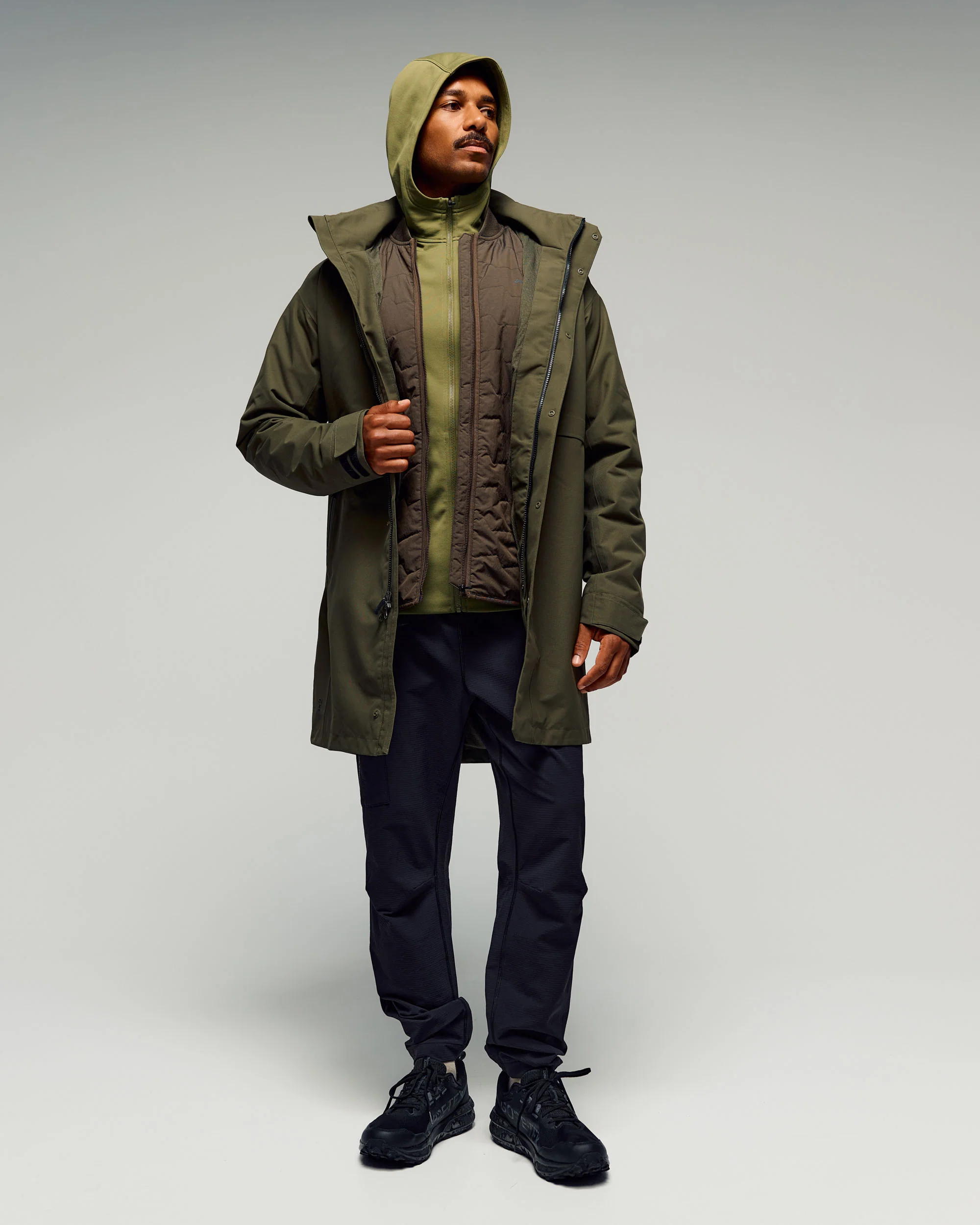 Men's Citytrek 2L Rain Insulated 3in1 Parka - Light Moss - Image 2