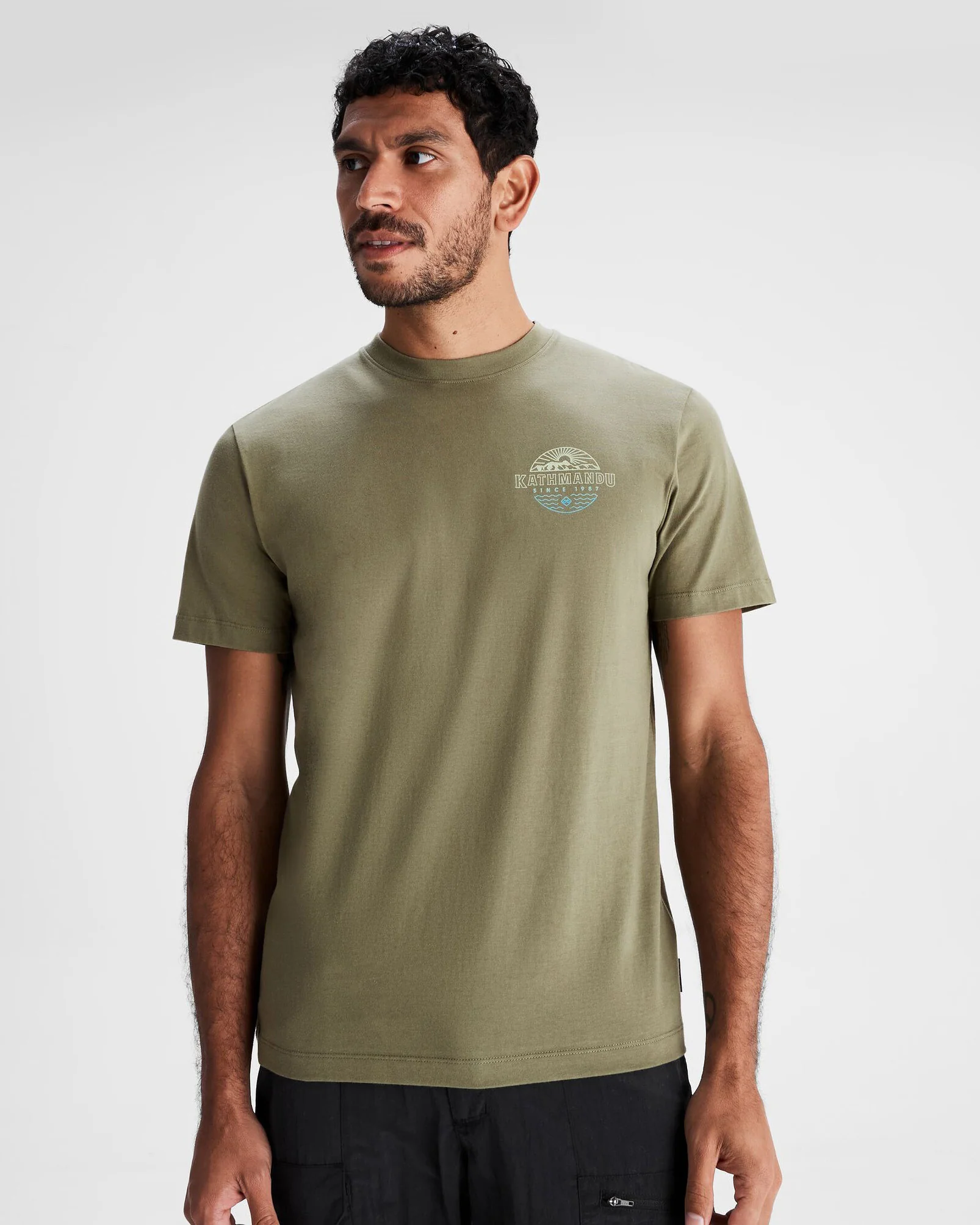 Men's Kathmandu Logo Faded Organic Cotton T-shirt - Beech