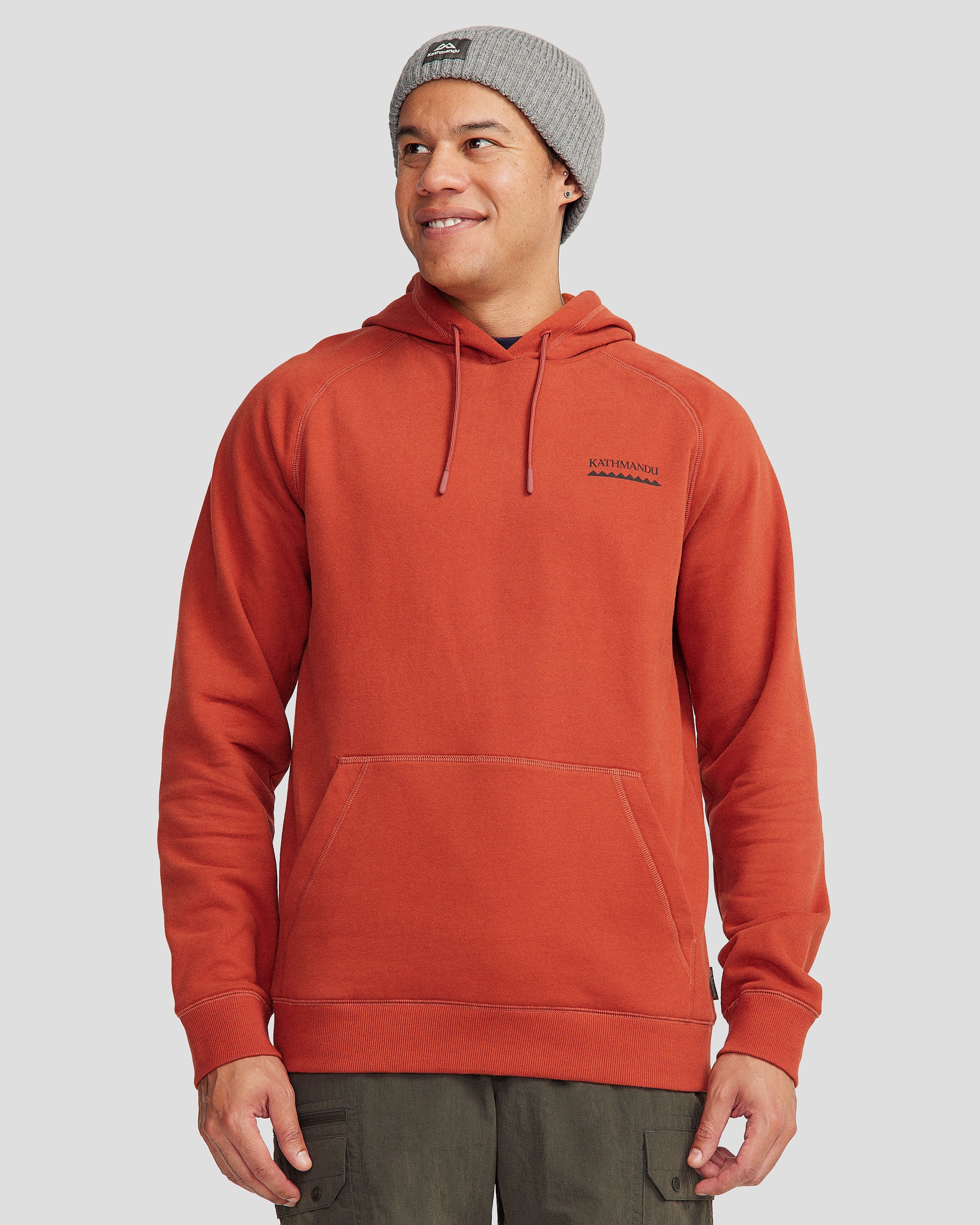 Men's Heritage Logo Brushed Hoodie - Redwood
