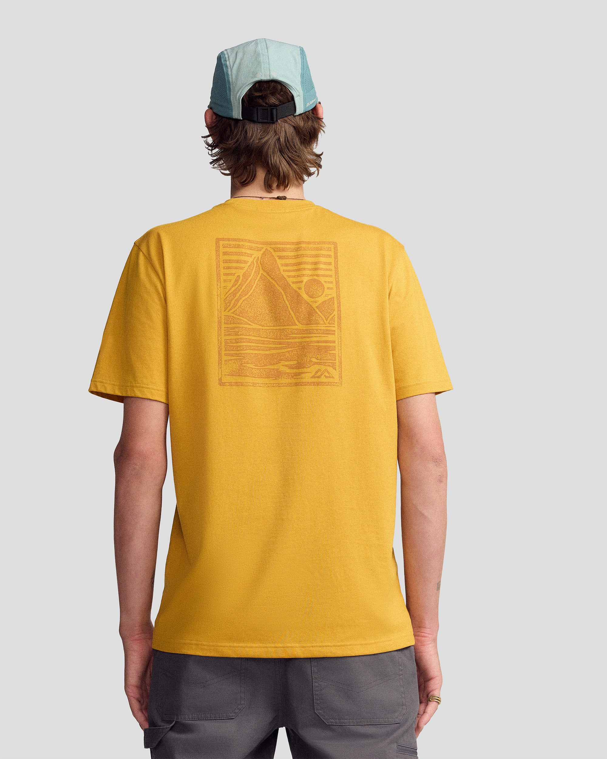 Men’s Mitre Peak Organic Cotton T-Shirt - Golden - Image 3