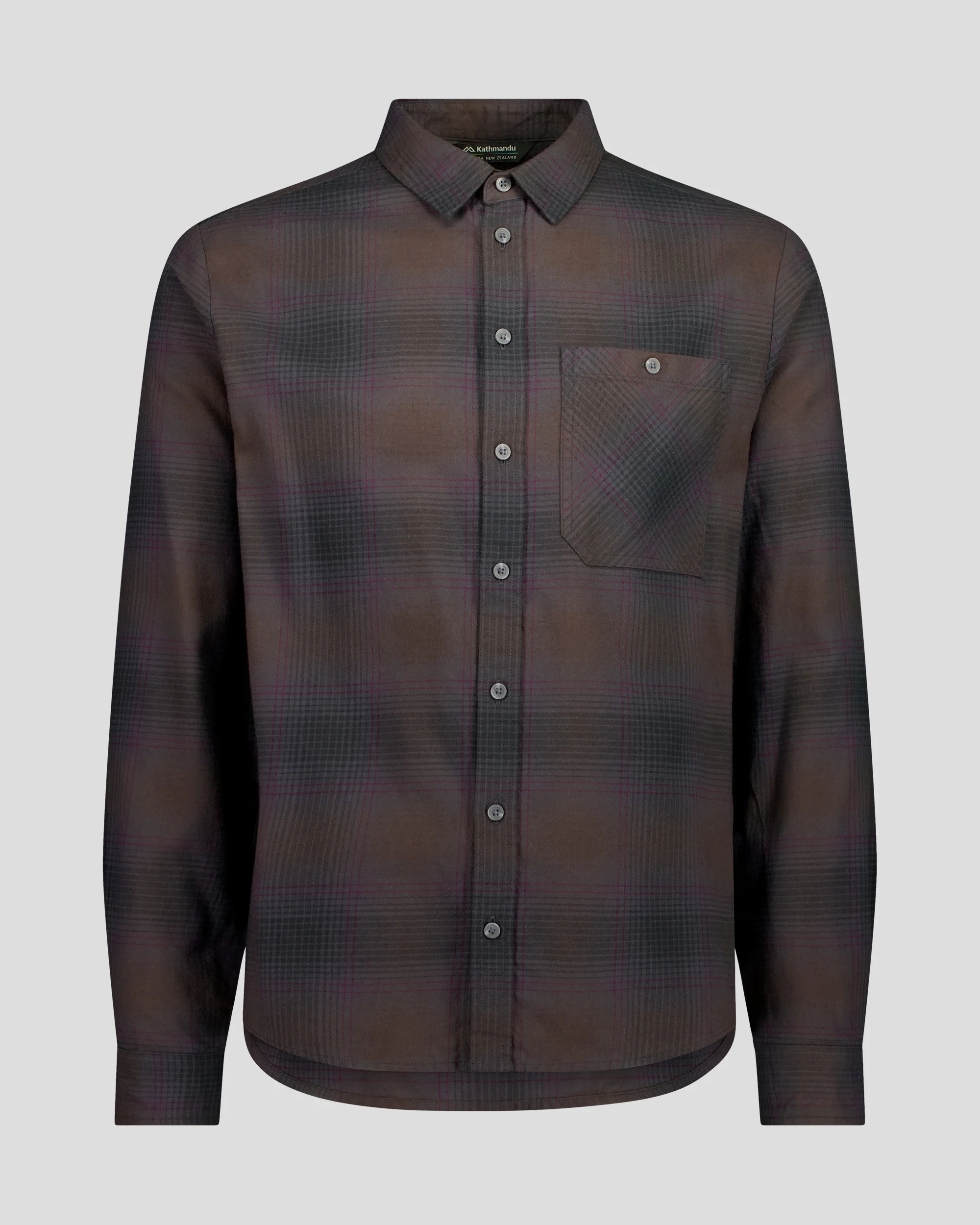 Men's Retreat Fyfe Long Sleeve Shirt - Black/Cocoa Plaid - Image 4